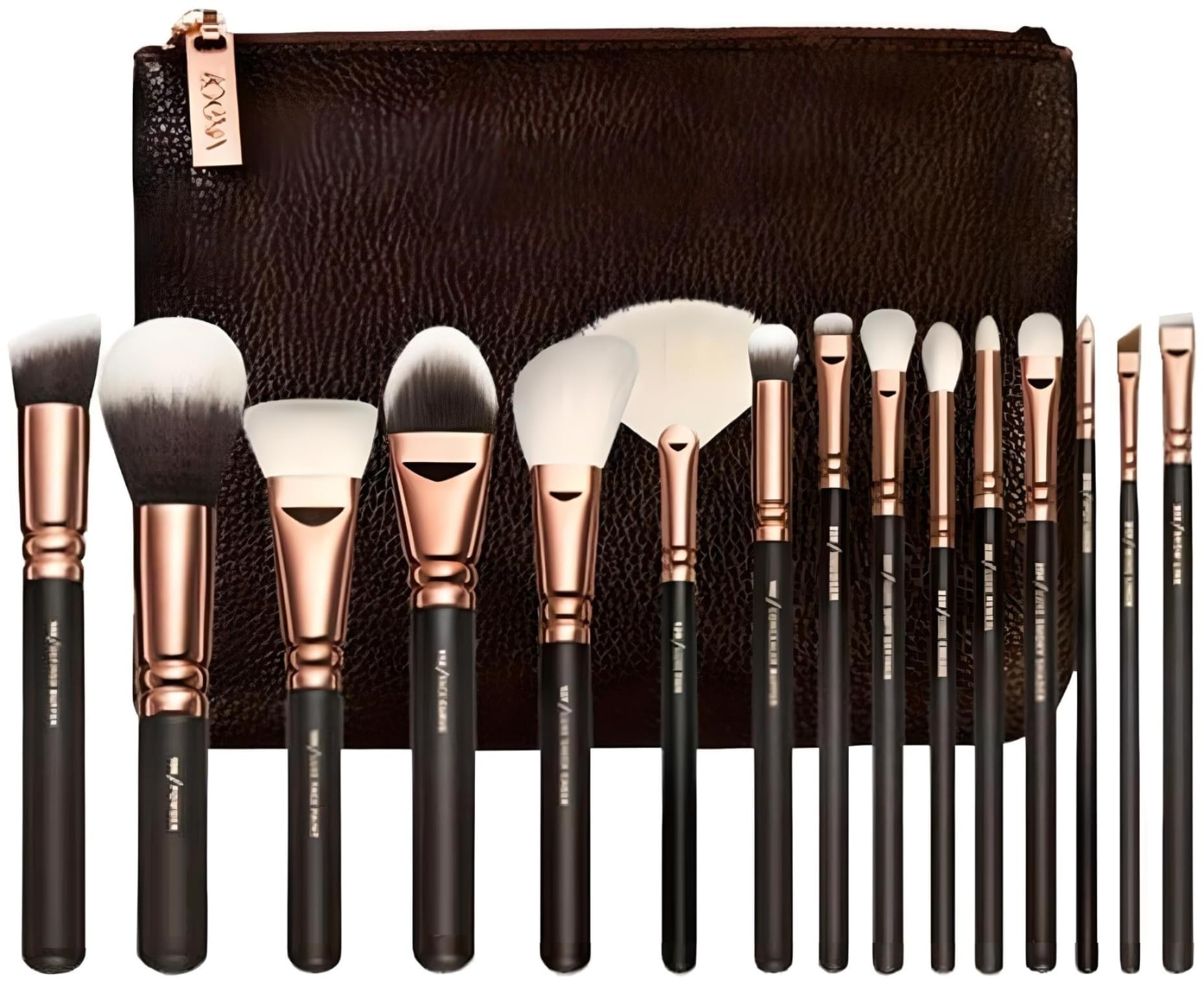 ZOEVA Professional Complete Makeup Brush Set with Pouch - 15 Piece Face & Eye Brush Kit for Flawless Makeup Application | Perfect for Makeup Artists & Beauty Enthusiasts