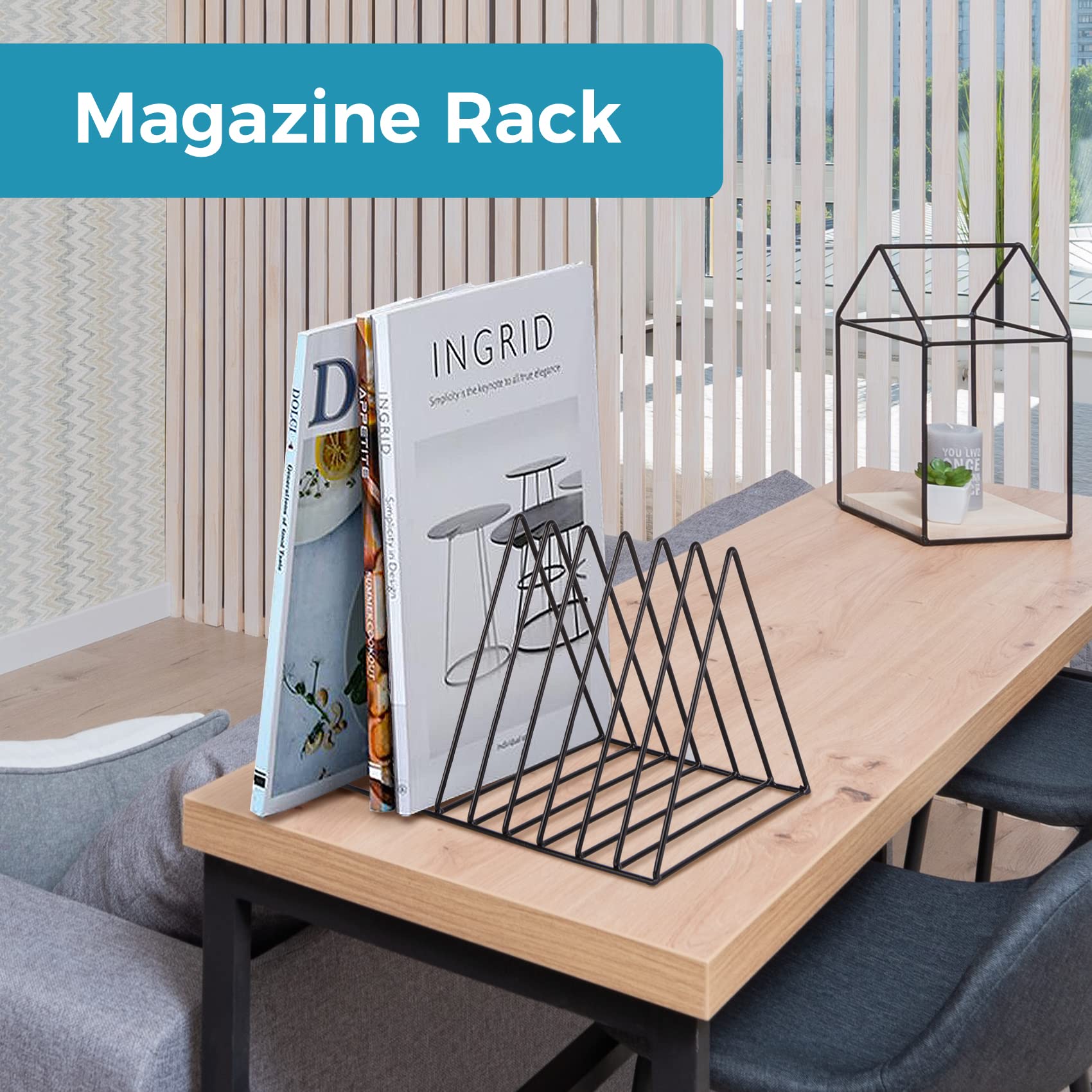 2-Pack Vertical Desk File Organizer - Paper, Mail, Magazine & Book Holder for Office & Home Workspace Organization | Perfect for Desktop Storage & Display