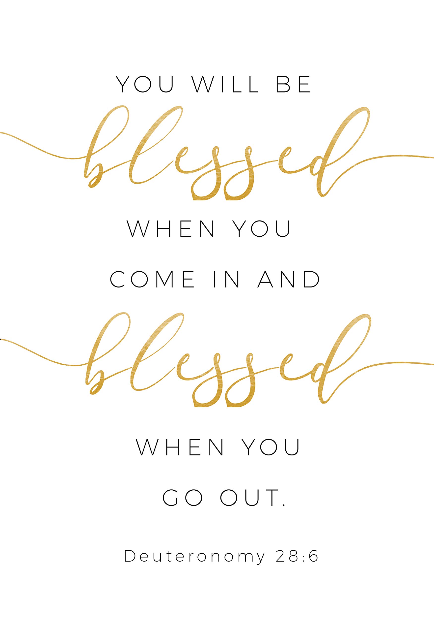 Deuteronomy 28:6 Blessed Poster - Christian Wall Art for Home & Gifts