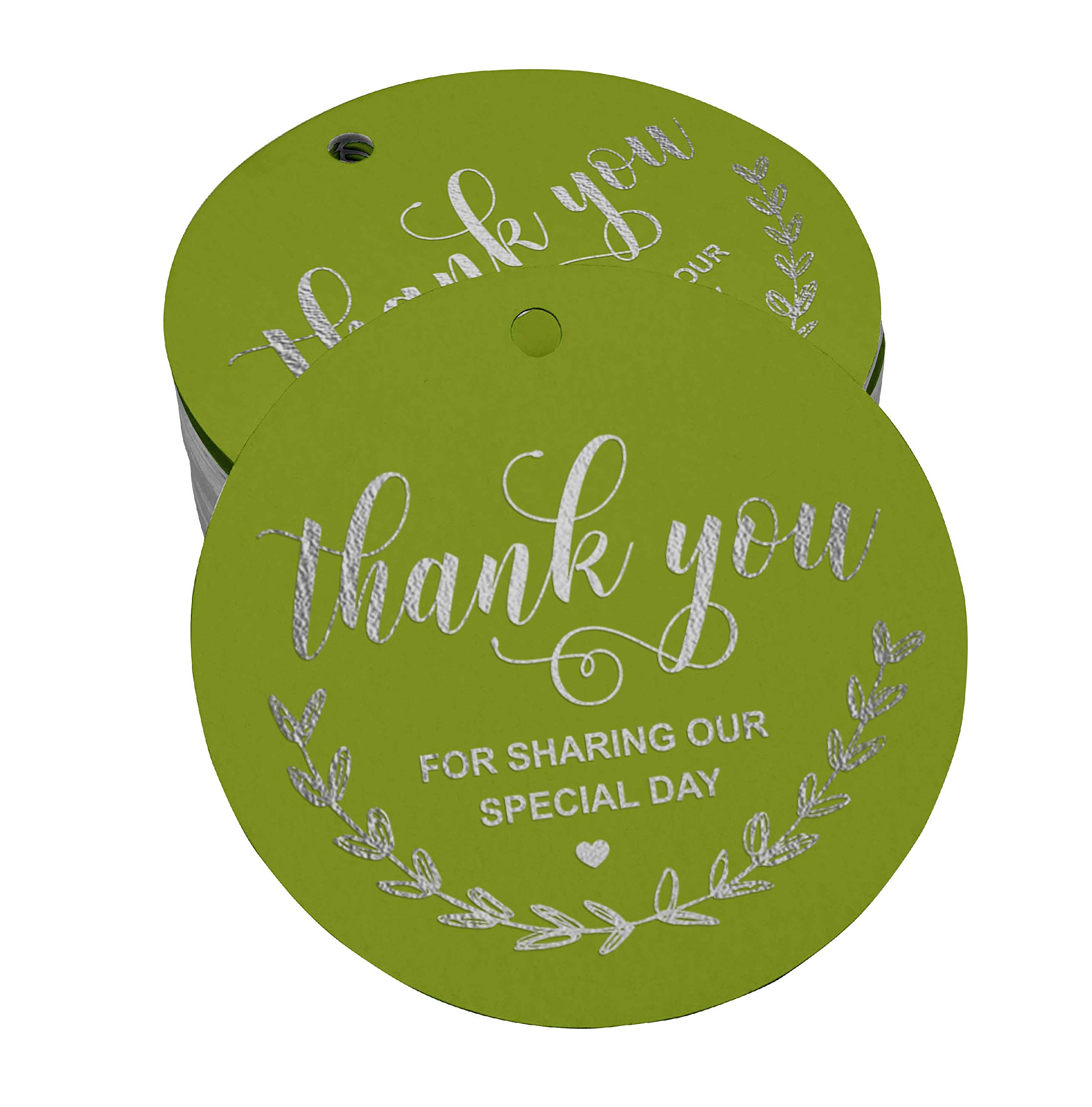 Premium Silver Foil Thank You Tags - 100pcs Elegant Gift Tags for Bridal Showers, Baby Showers, Weddings, Birthdays & Retirement Parties - Perfect for DIY Favors, Gifts & Special Event Decorations