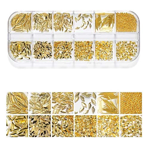 Hollow Out Gold Silver Nail Glitter Sequins - 3D DIY Nail Art Rhinestones Decorations (10pcs) for Manicure, Nail Extension & Salon Designs | Perfect for Wedding, Party & Special Occasion Nail Art