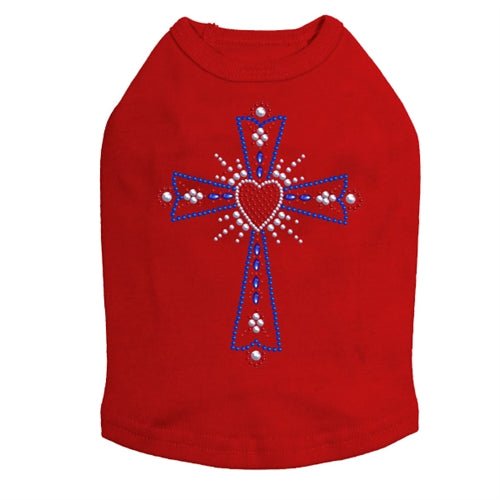 Red White & Blue Rhinestone Studded Tank Top - Patriotic Fashion for 4th of July & Summer Parties