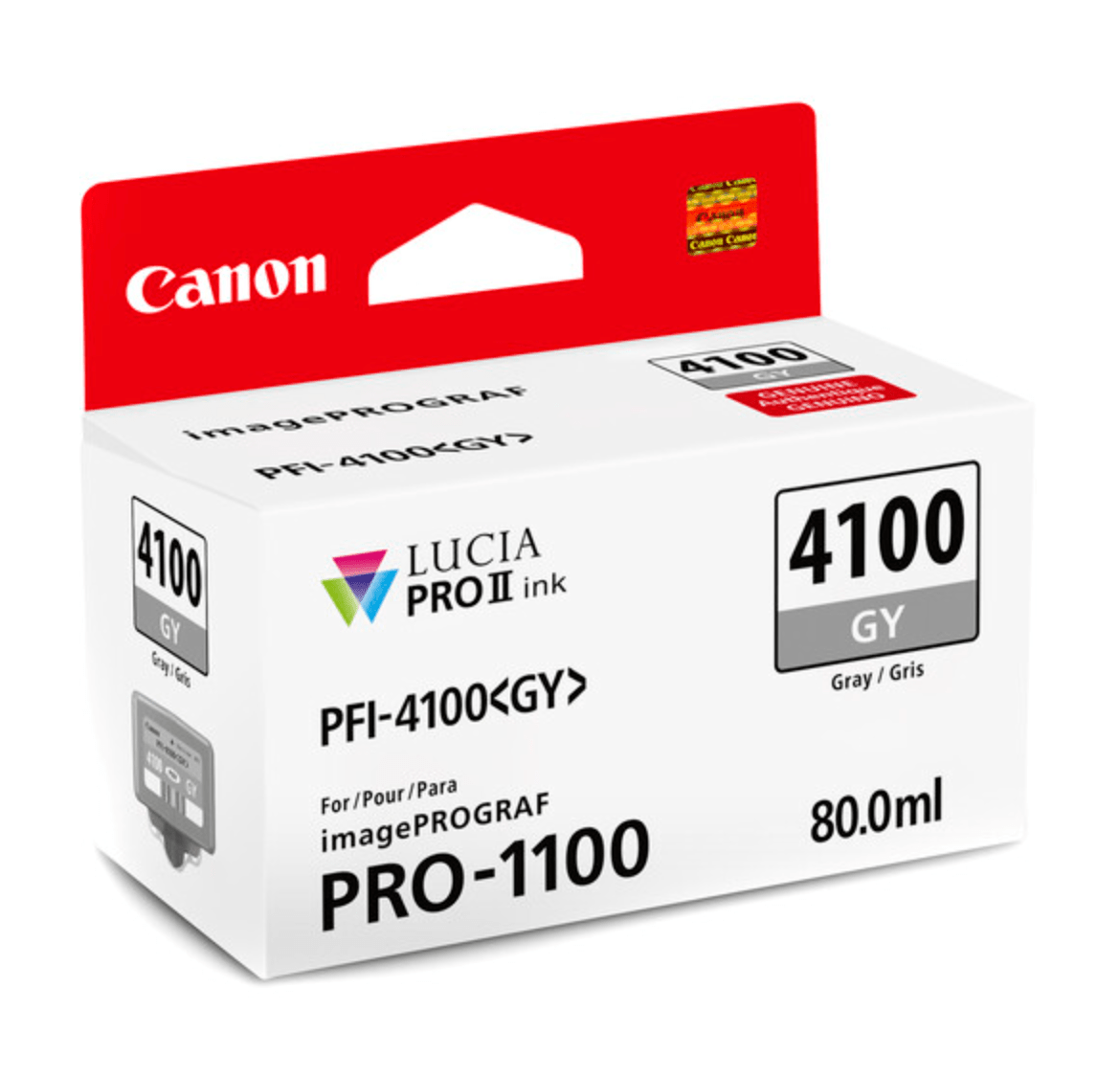 Canon PFI 4100 Gray Pigment Ink Tank (80mL) - High-Quality Printer Ink for Canon Printers | Perfect for Office Documents, Photo Printing & Professional Graphics