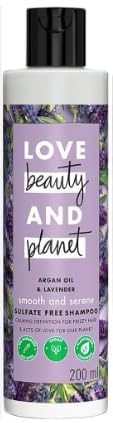 Lo.ve Bea.uty And Pla.net Argan Oil & Lavender Anti-Frizz Smoothing Hair Care Set - Shampoo, Conditioner, Hair Mask & Serum Combo (200ml+200ml+200ml+50ml) for Frizzy, Dry & Damaged Hair - Perfect for Daily Hair Care & Salon-Style Smoothing at Home