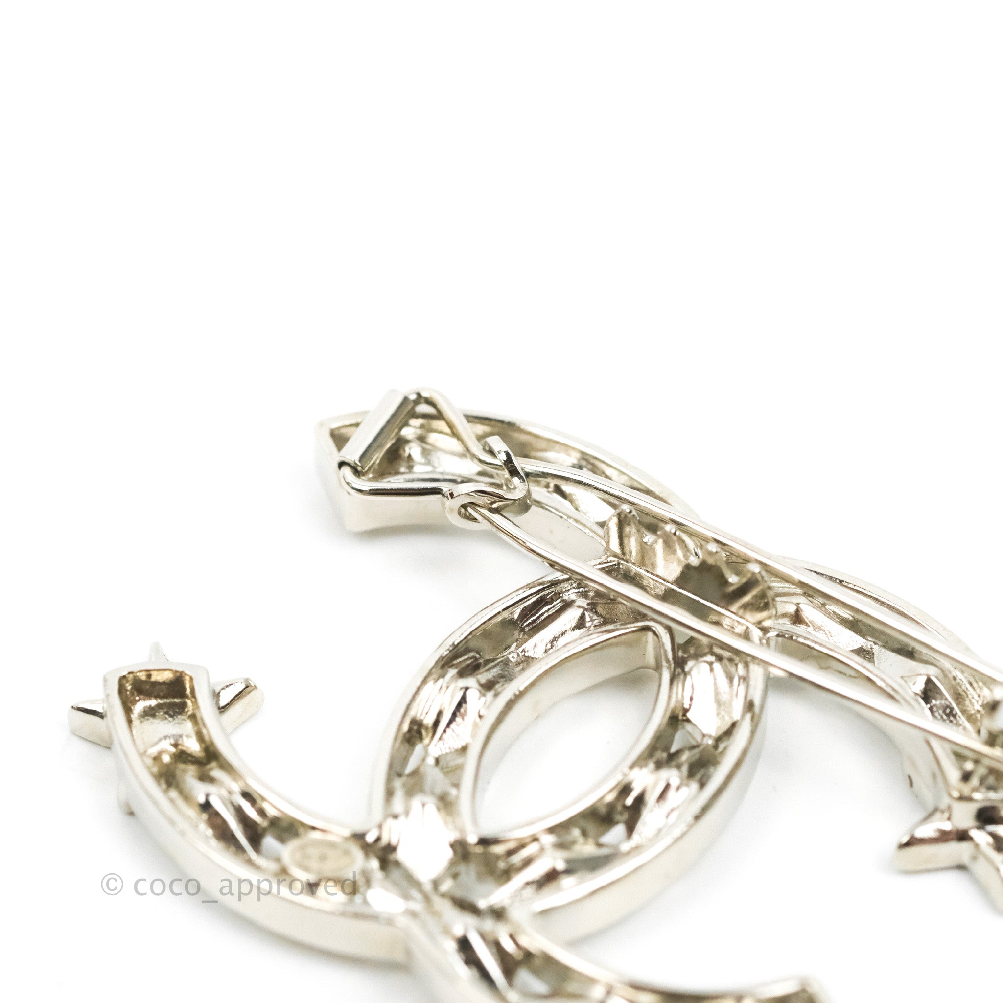 Chanel CC Crystal Star Hair Clip Silver Tone 20P - Elegant Hair Accessory for Women, Perfect for Parties, Weddings & Special Occasions