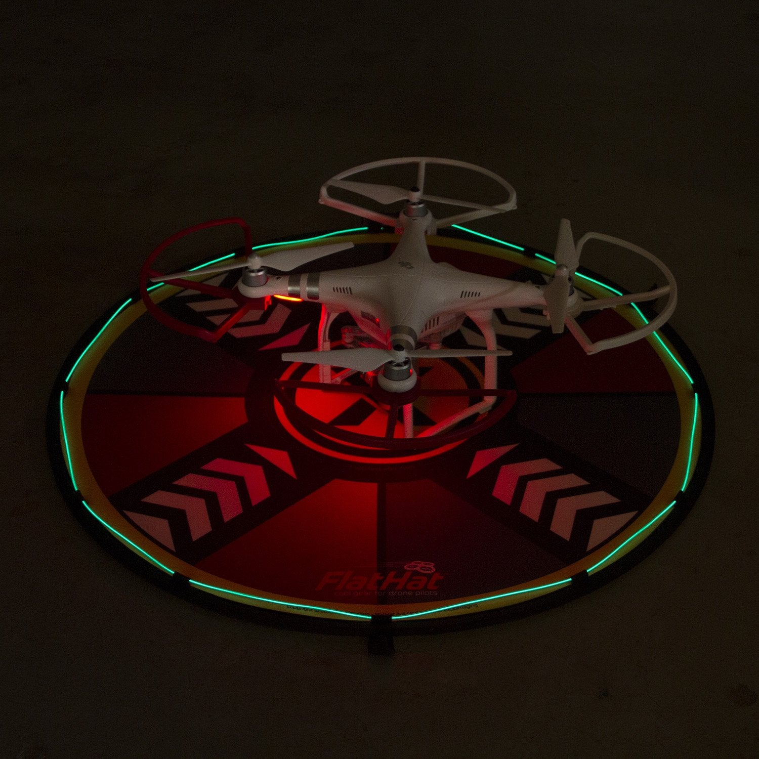 FlatHat LED Lighting Kit for Collapsible Drone Landing Pads - Ice Blue Glow for Night Flying & Aerial Photography