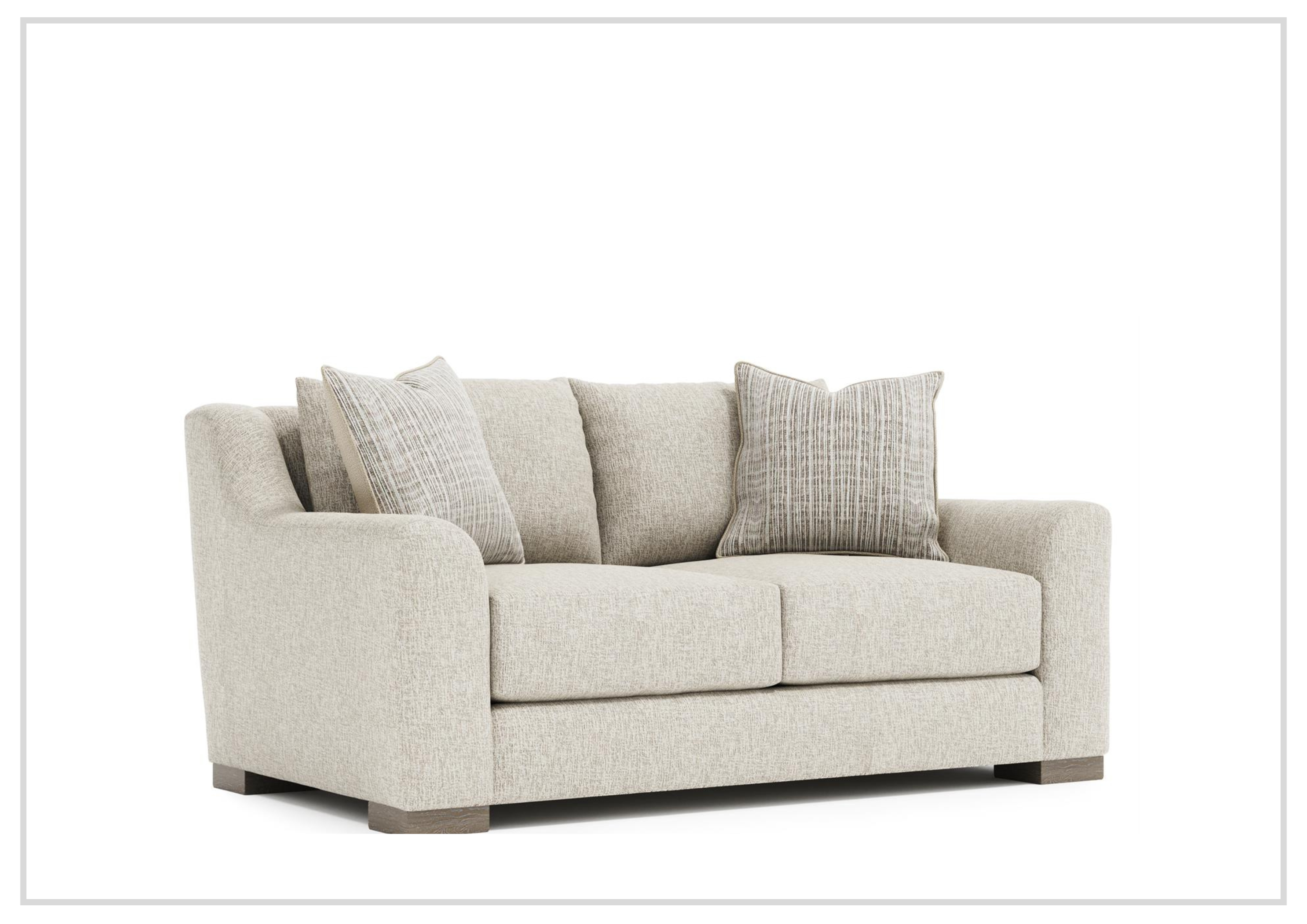 Bernhardt Gabi Fabric Loveseat with Feather Down Cushions - Comfortable Small Sofa for Living Room, Apartment & Cozy Spaces