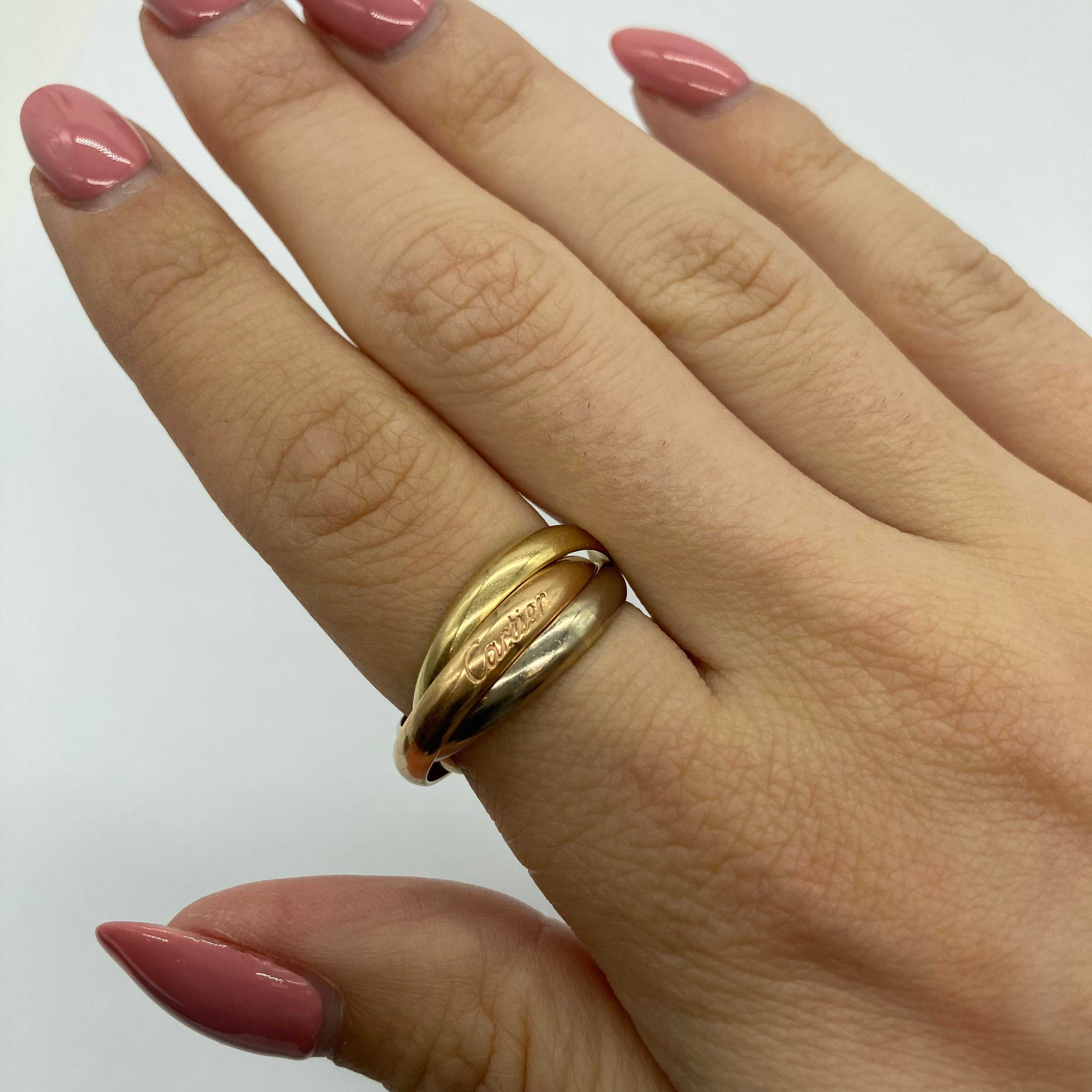 Cartier Classic Trinity Ring - Size 8 (EU 55) | Luxury 18K Gold Tri-Color Band | Perfect for Anniversary Gifts & Special Occasions