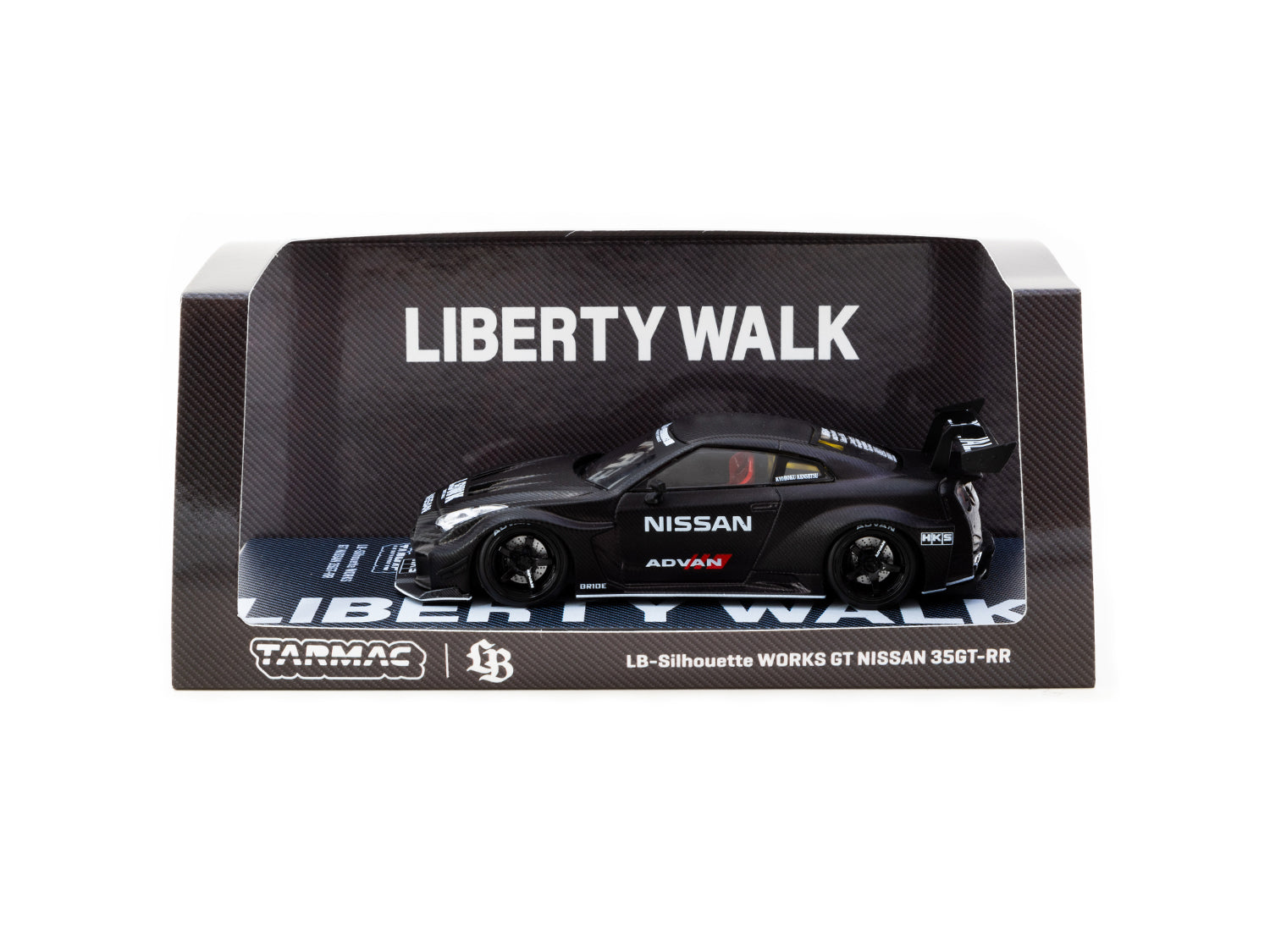 Tarmac Works 1/43 Scale LB Silhouette Works GT Nissan 35GT-RR Full Carbon Diecast Model Car - Collectible Hobby Display for Racing Enthusiasts & Car Lovers