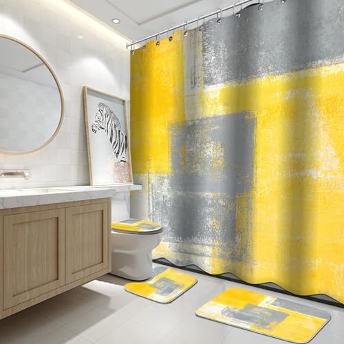 Yellow Grey Abstract-01