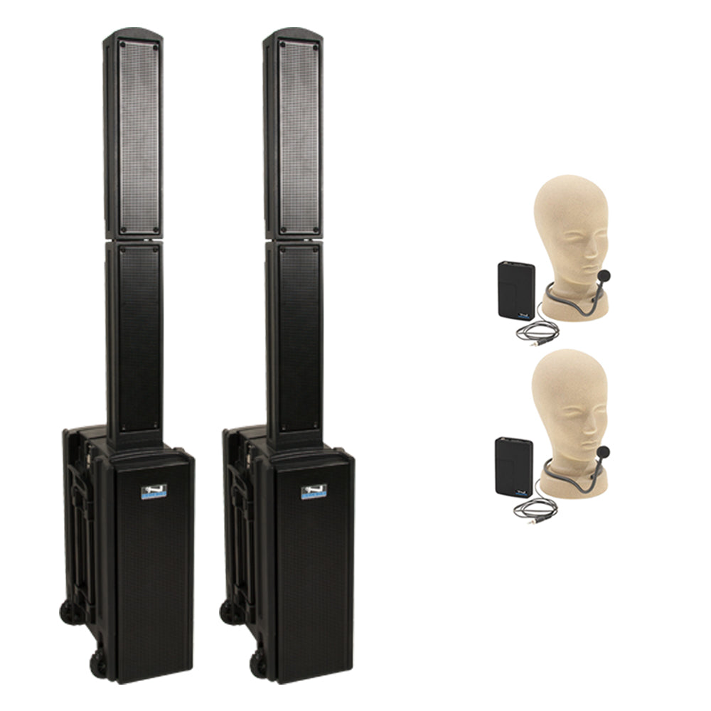 Anchor Audio Beacon Pair (XU2,R) - Portable Wireless Speaker System with 2 Microphones for Outdoor Events, Parties & Public Speaking