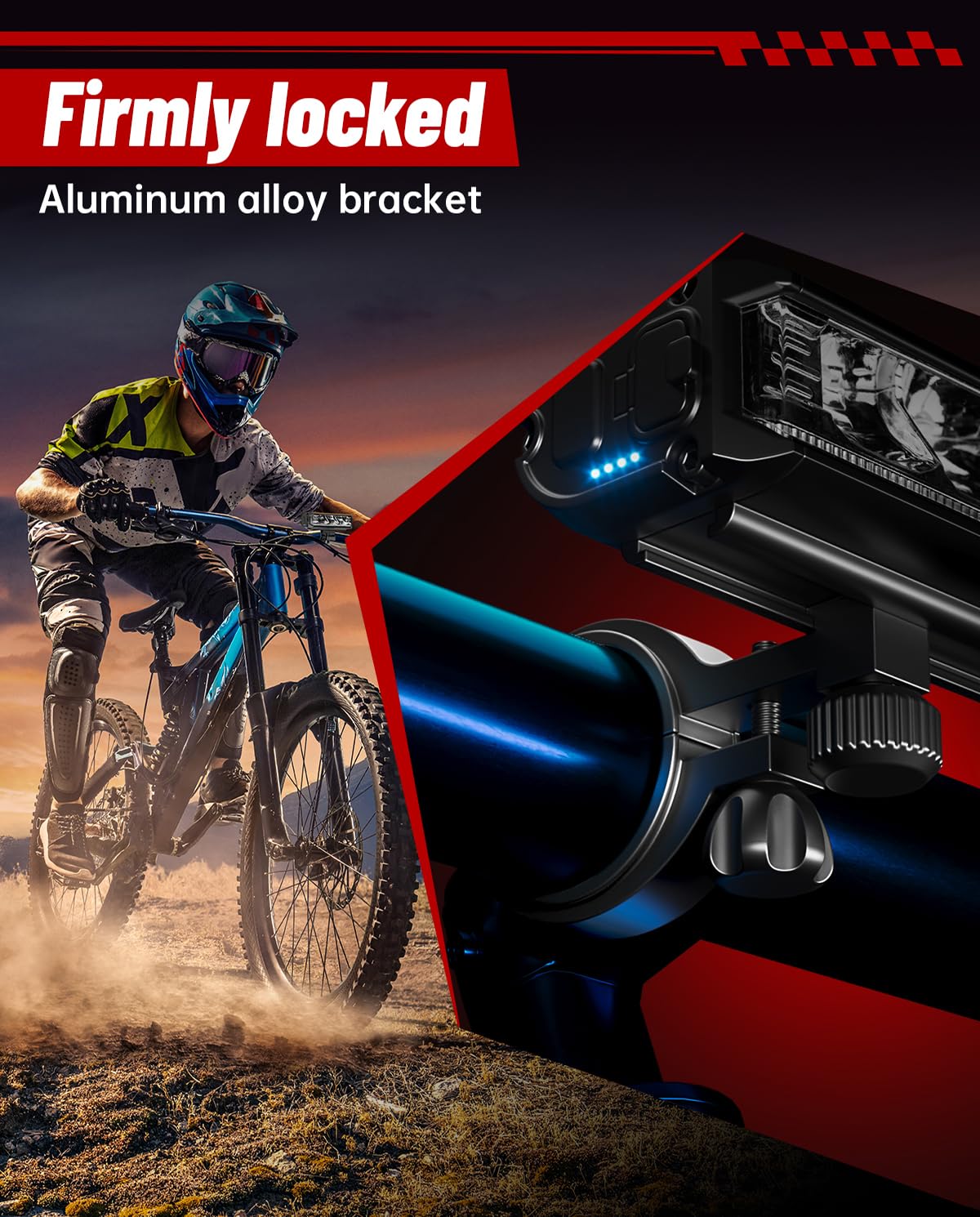 POSUGEAR 9000 Lumen USB Rechargeable Bike Light Set - IPX5 Waterproof Aluminum Alloy Bicycle Headlight & Taillight for Night Riding - Bright LED Cycling Lights for Adults & Kids - Perfect for Commuting, Mountain Biking and Road Safety