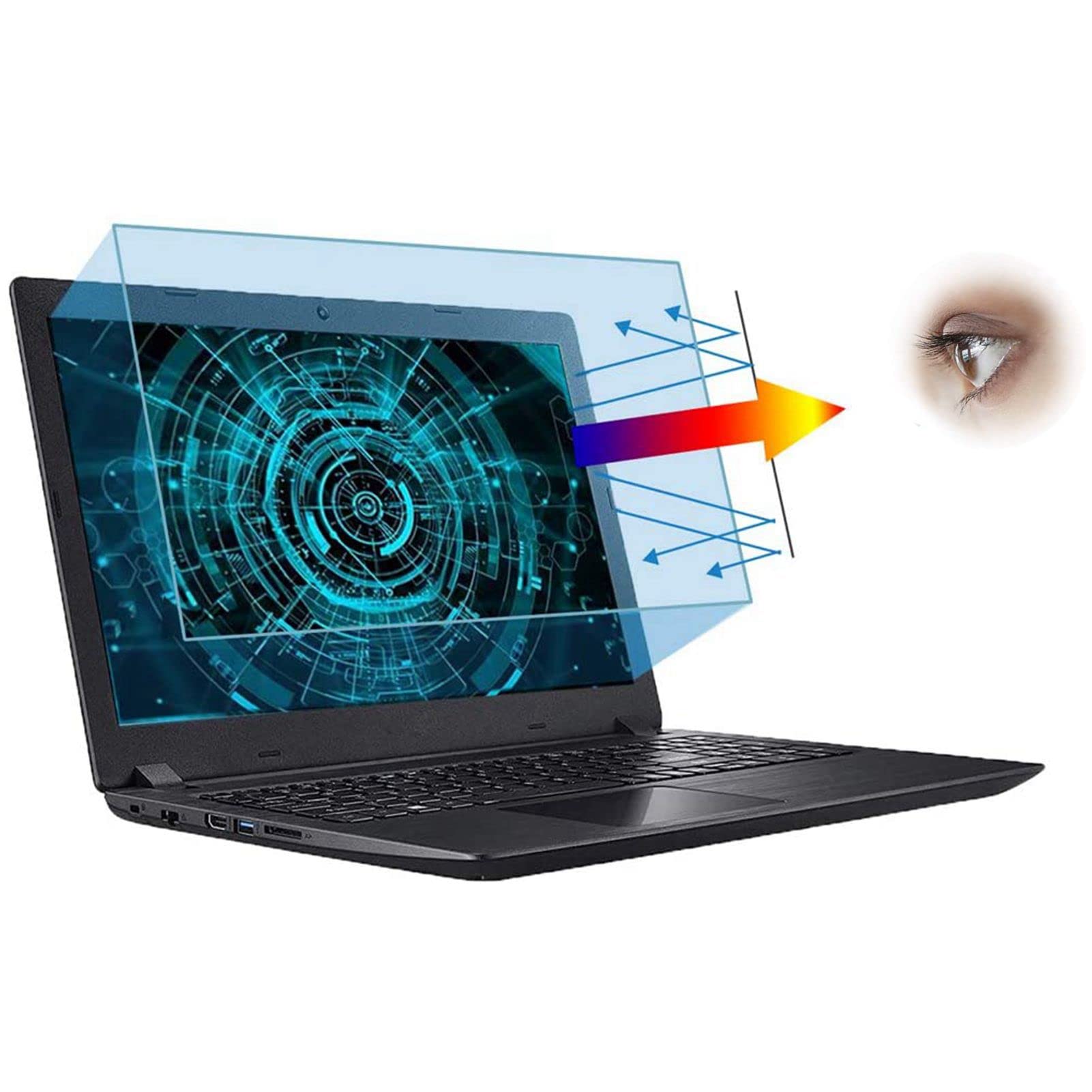 ASHATA Anti-Blue Light Tempered Glass Laptop Screen Protector for Dell/ASUS/ThinkPad (15.6