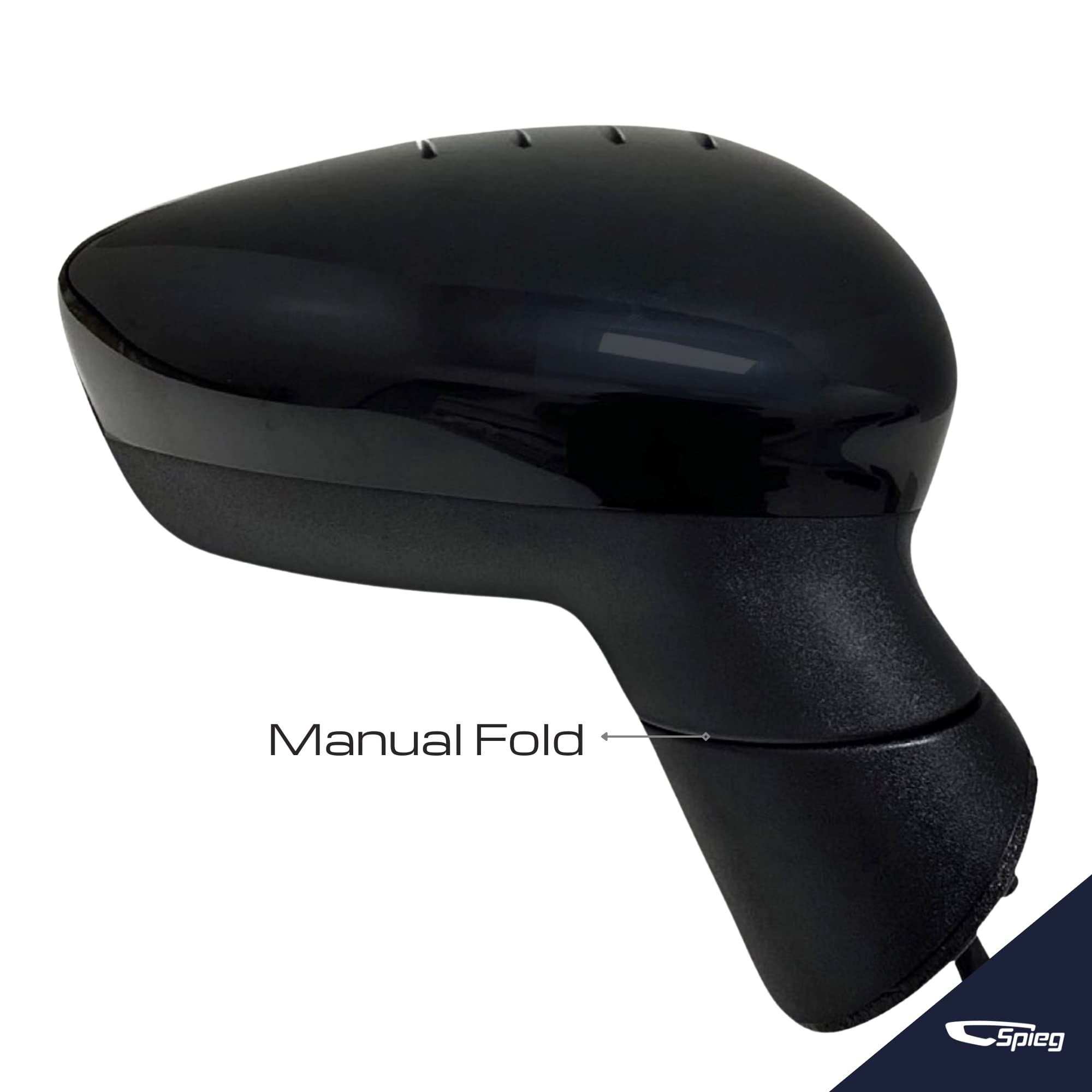 2011-2019 Ford Fiesta Passenger Side Mirror Right Power Heated Manual Folding Replacement with Spotter Glass | OEM Fit Paint to Match 5-Pin Connector | Perfect for Parking & Lane Changing Safety