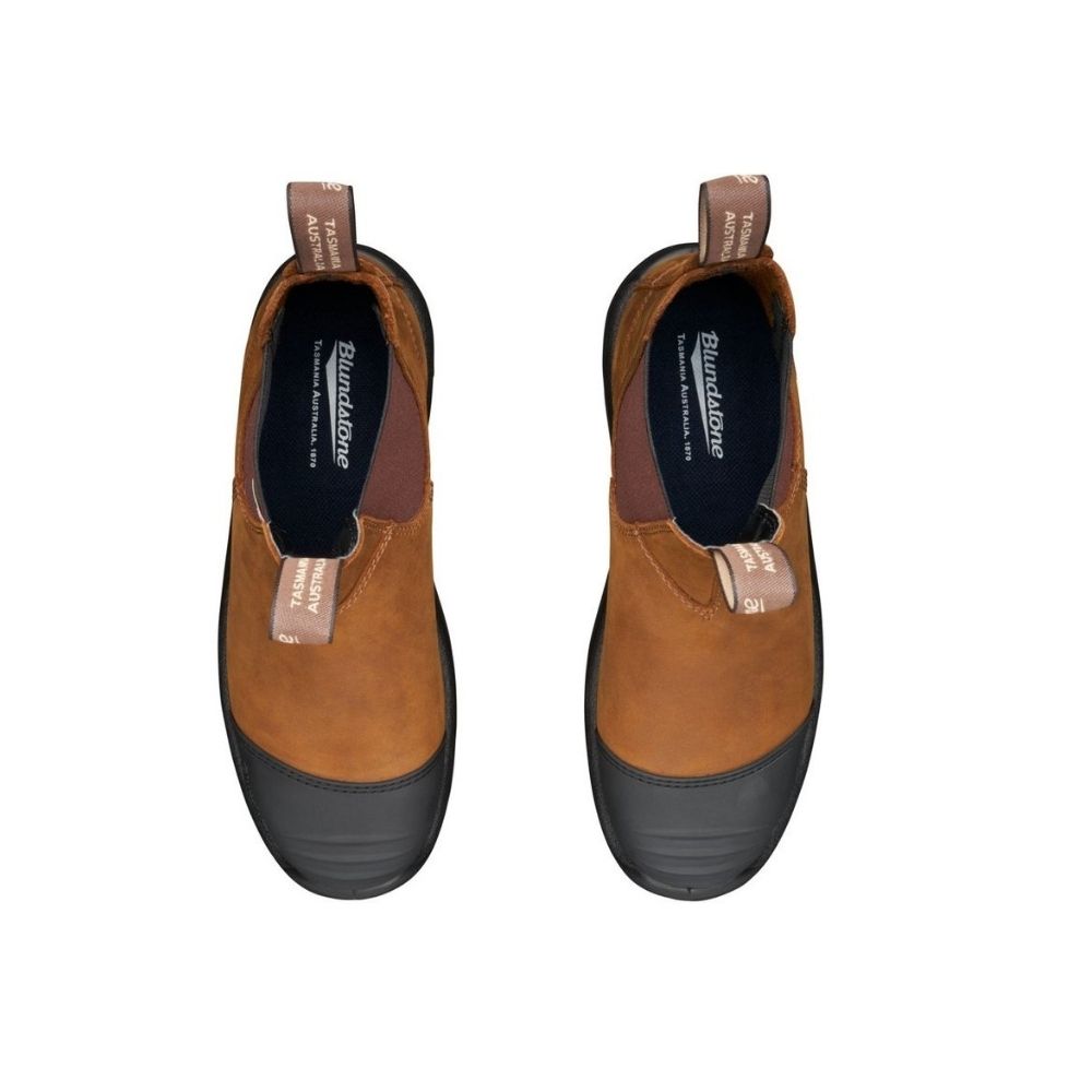Blundstone 169 Unisex Slip-On Steel Toe Work Boots - Safety Shoes with Rubber Toe Cap & Crazy Horse Leather - Perfect for Construction, Warehouse and Industrial Work