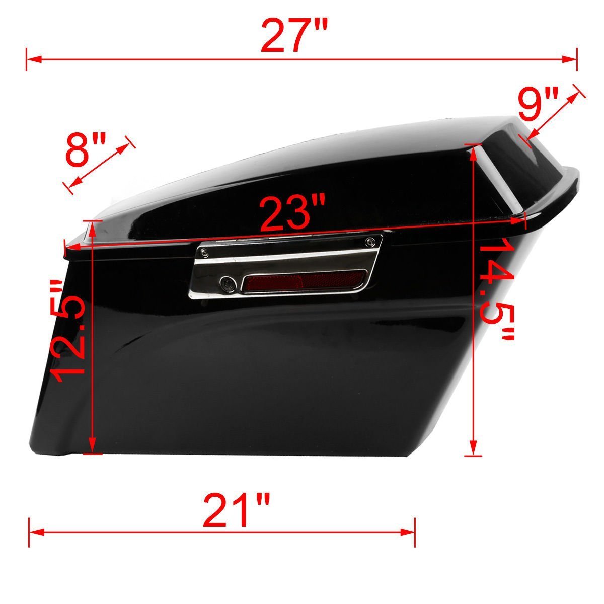 XFMT Gloss Black Hard Saddlebags Trunk with Lockable Lid & Key + Conversion Mounting Brackets for Harley Davidson Softail Motorcycles (1994-2013) - Perfect for Touring, Storage & Long-Distance Riding