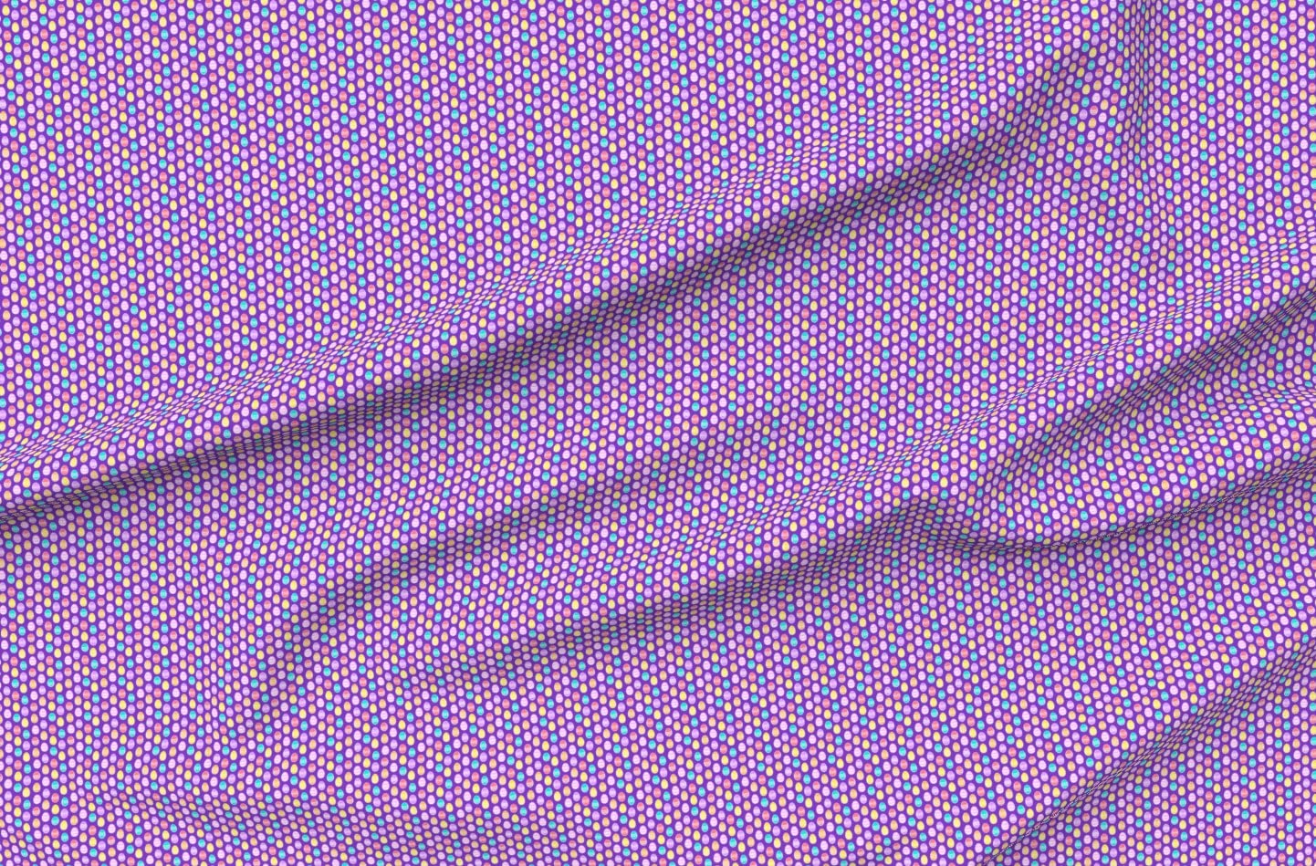 Micro Scale Easter Eggs Purple Cute Bunny Printed Velvet Fabric by The Yard - Upholstery, Home Decor & Apparel Material - Perfect for DIY Projects, Curtains, Pillows and Clothing