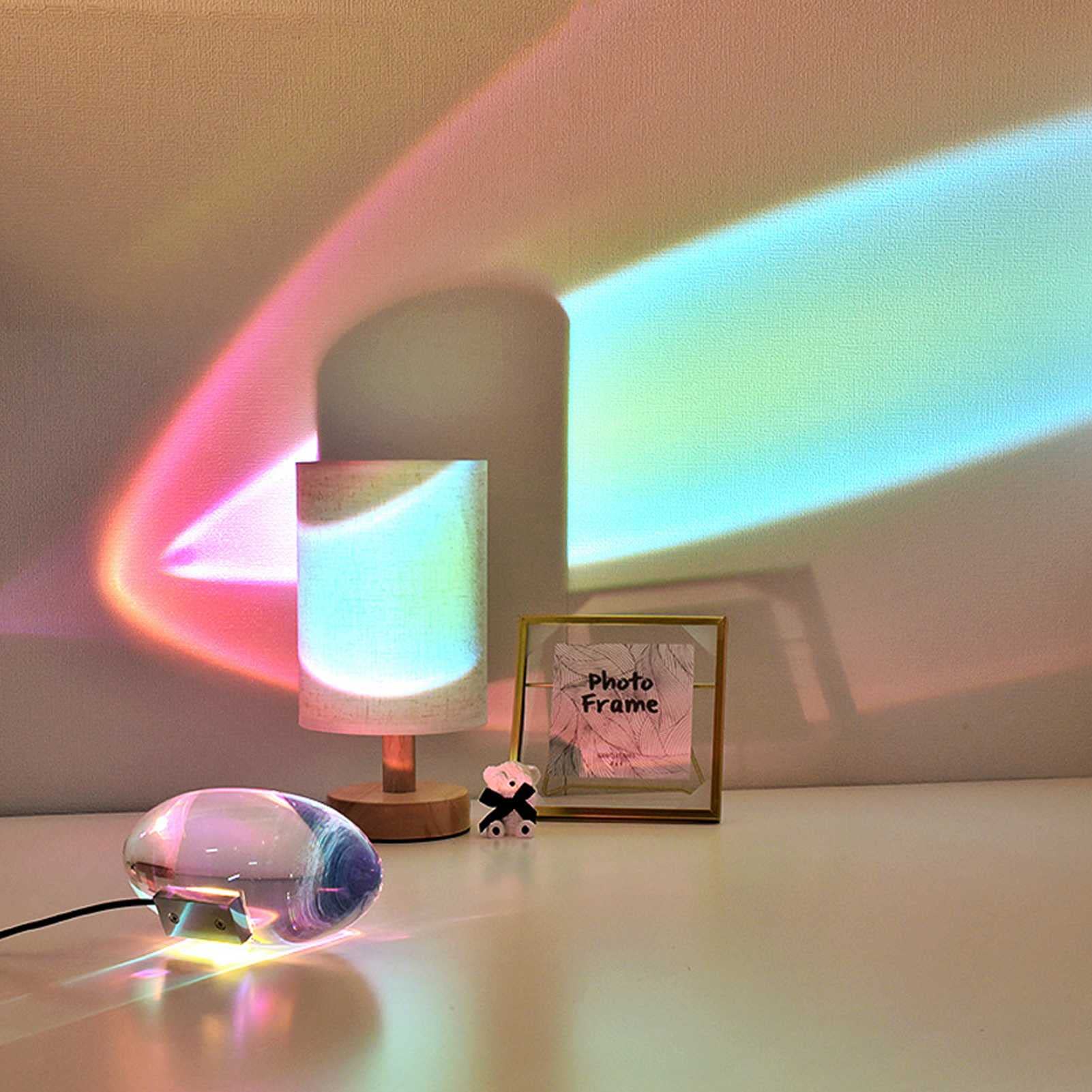 Xiaoki Sunset Lamp Projector - 3 Color Changing LED Floor & Desk Lamp with Crystal Design for Christmas Decor, Photography, Parties, Bedroom & Home Decor | Perfect for Romantic Ambiance, TikTok Videos, and Relaxation Spaces
