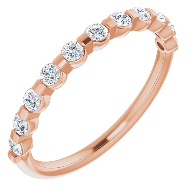 0.34 Carat Round Cut Bar Set Diamond Wedding Band - Elegant Stackable Ring for Women, Perfect for Bridal, Anniversary & Special Occasion Gifts