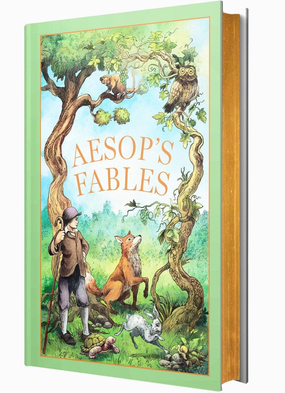 Aesop's Fables Leather Bound Hardcover Book - Classic Moral Stories for Teens & Adults Age 14+ - Perfect for Gift Giving, Home Library & Educational Reading