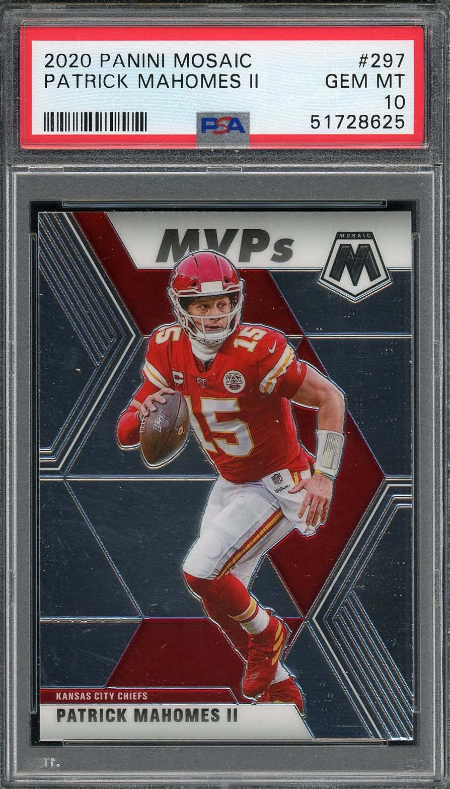 Patrick Mahomes 2020 Panini Mosaic Football Card #297 PSA 10 Graded - Rare Collectible for Sports Memorabilia & Investment