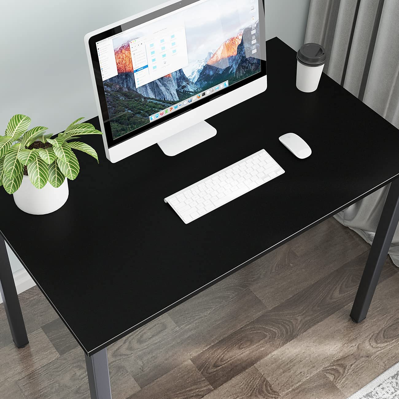 DlandHome 39 Inch Black Computer Desk - Home Office Desk, Writing Desk, Study Table, Gaming Desk Workstation for Small Spaces, Dorm Rooms & Home Offices