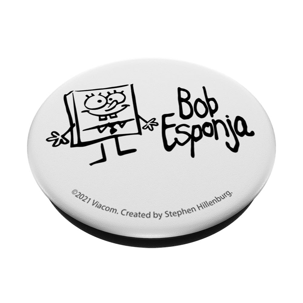 SpongeBob SquarePants Phone Grip - Bob Esponja Line Art PopSockets PopGrip for iPhone & Android - Perfect for Gaming, Texting, and Watching Videos