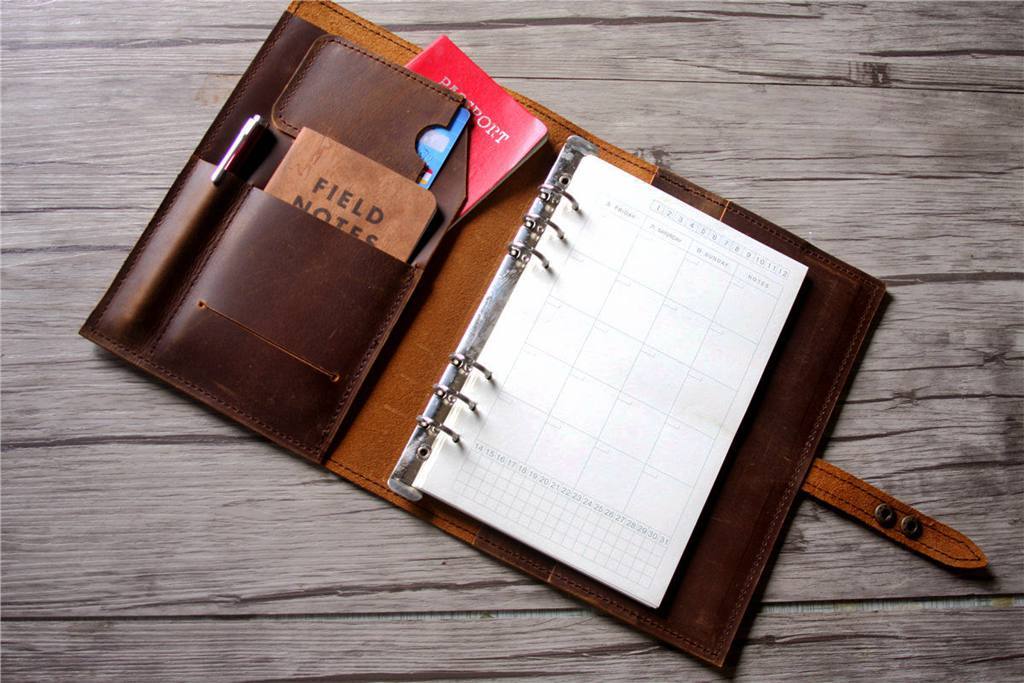 Premium Embossed Leather A5 Journal Cover - Handmade Binder Sleeve for Notebooks & Planners | Perfect for Office, School & Travel Use