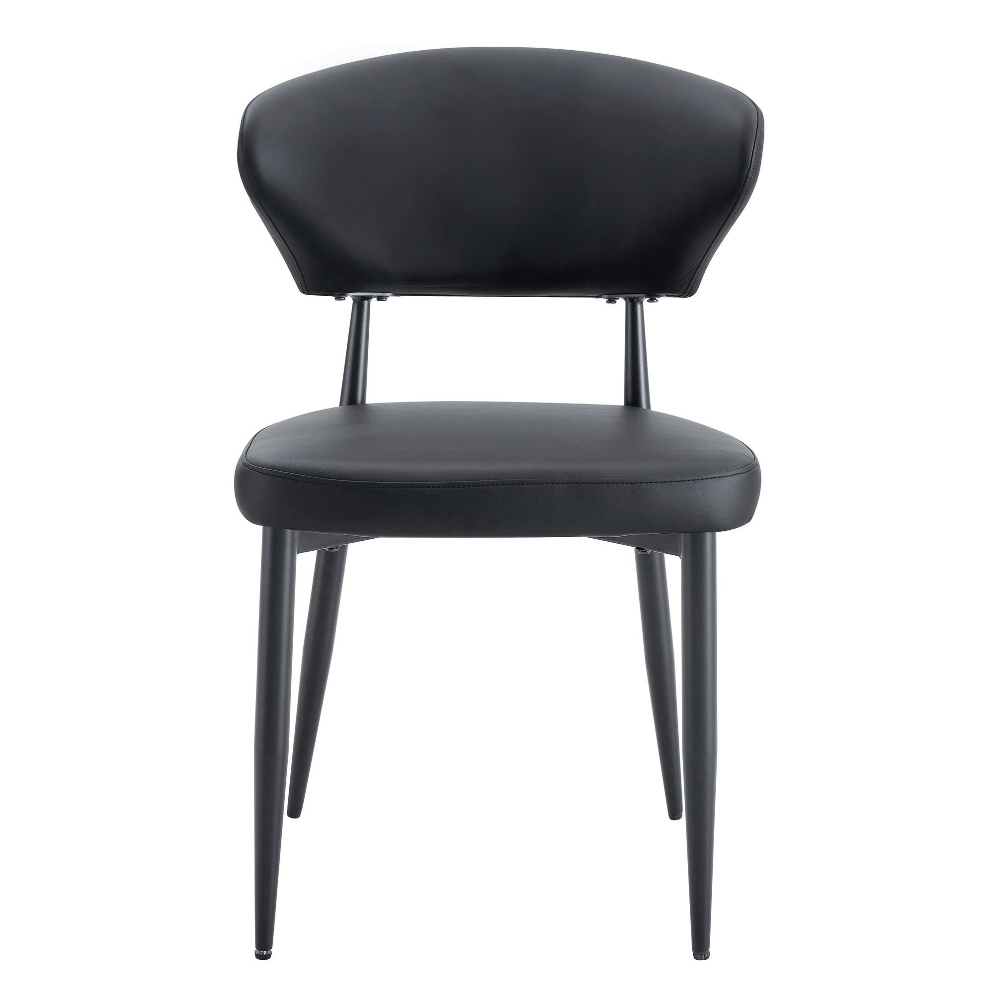 Black & White Minimalist Ergonomic Dining Chairs - Set of 4 with Curved Backrest for Comfort - Modern Home & Office Seating Solution - Perfect for Dining Rooms, Kitchens, and Small Spaces