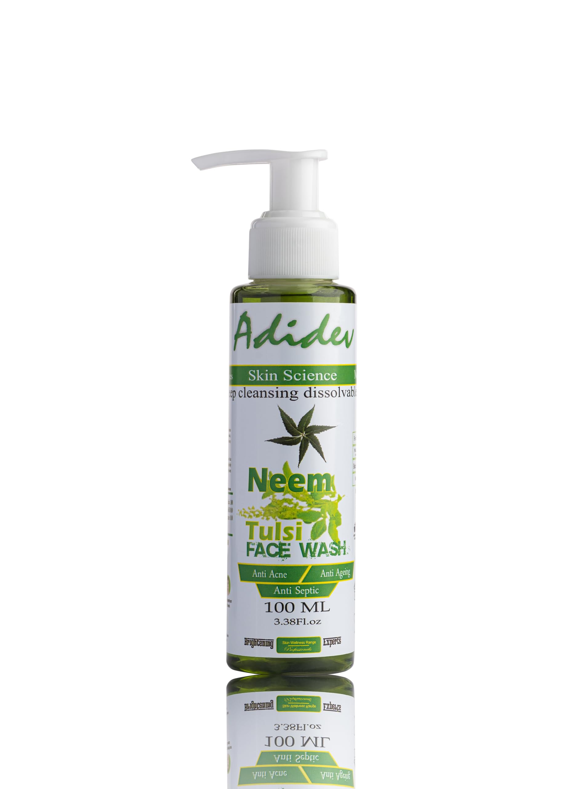 Adidev Herbals Neem Tulsi Moisturizing & Anti-Acne Face Wash for Oily & Acne-Prone Skin - Natural Cleanser for Daily Skincare Routine