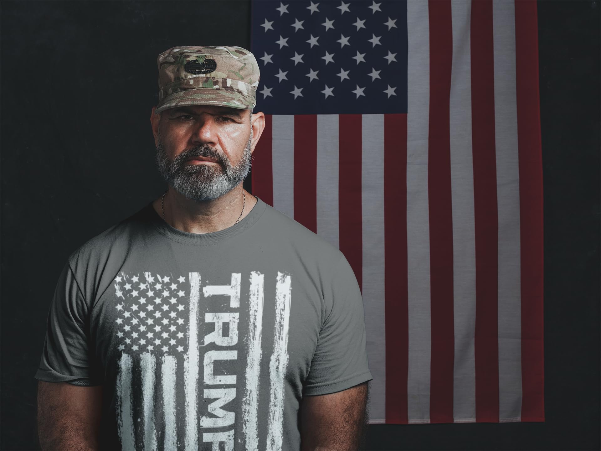 Shop4ever® Donald Trump 2024 Election T-Shirt - Make America Great Again MAGA USA Flag Patriotic Tee - Perfect for Political Rallies, Campaign Events & Conservative Supporters