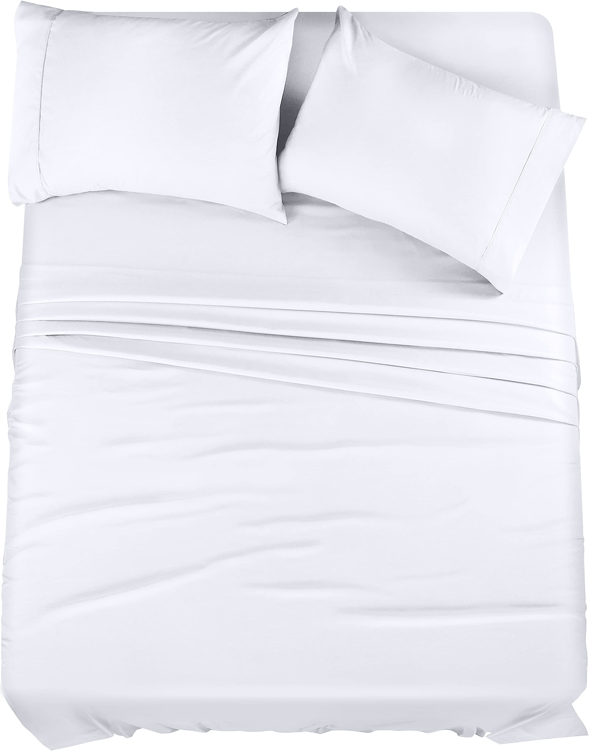 Utopia Bedding 4-Piece Queen Sheet Set - Ultra Soft Brushed Microfiber Bed Sheets - Shrink & Fade Resistant - Easy Care White Queen Size Bedding - Perfect for Master Bedroom, Guest Room & Vacation Homes