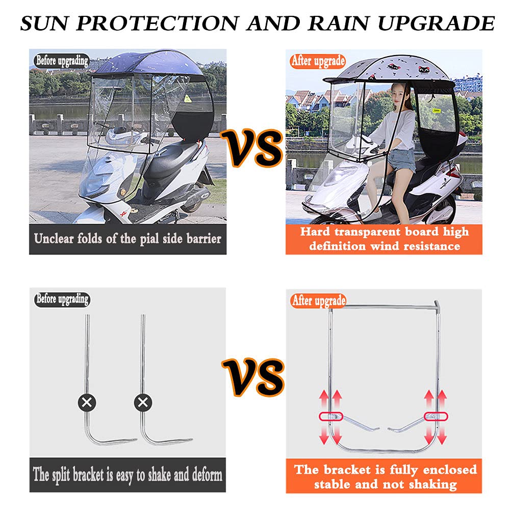 Waterproof Scooter Cover - HD Transparent Windproof & Rainproof Sunshade for Electric Bikes & Scooters | Outdoor Commuting & Parking Protection - A-Green