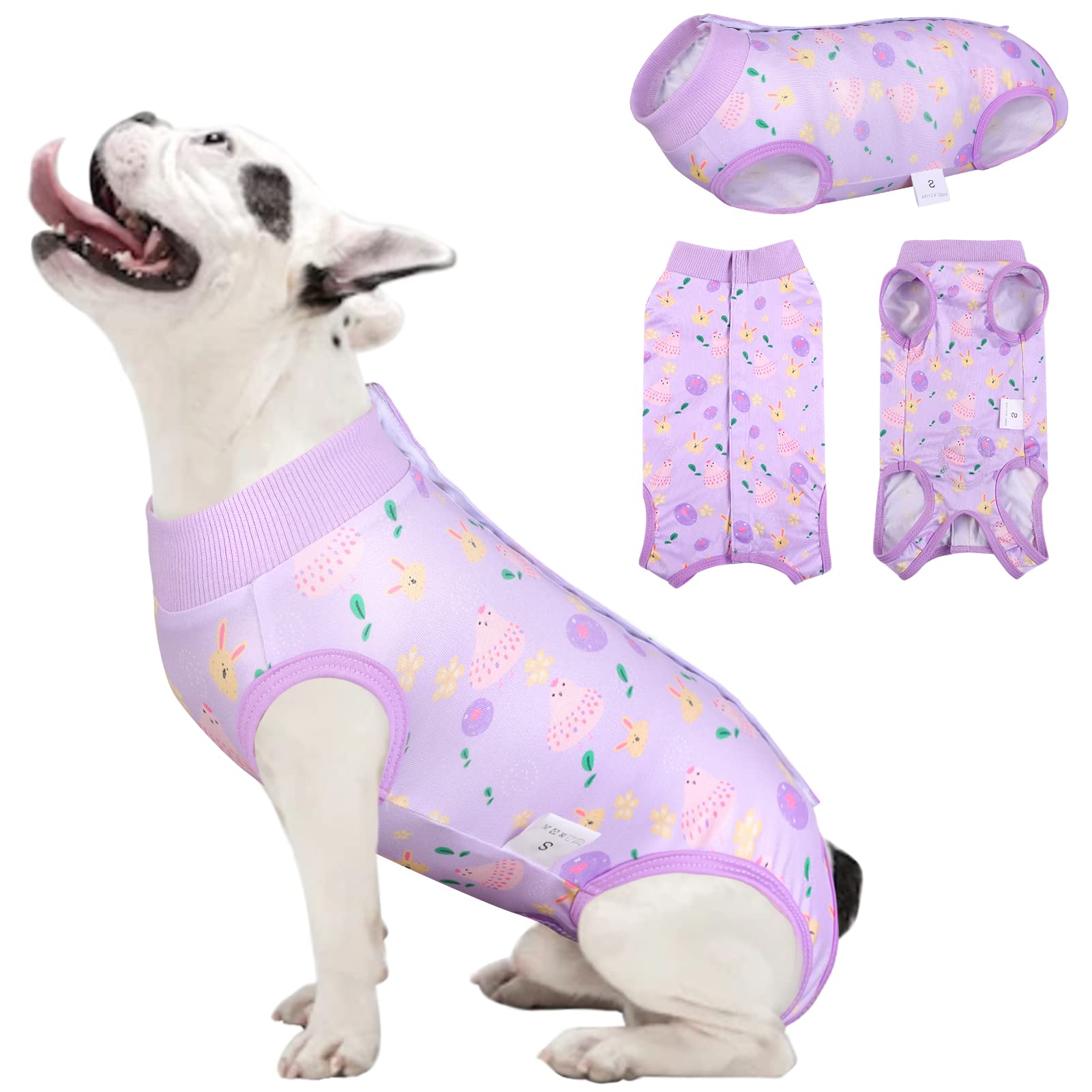 **ASENKU Easter Dog Onesie Pet Pajamas - Post-Surgery Recovery Suit for Dogs & Cats - Soft Bodysuit Costume for Small, Medium, Large Pets (Easter Theme, Size M) - Perfect for Holidays, Recovery & Playtime**