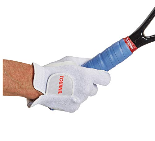 Tourna Sports Half Finger Tennis & Pickleball Gloves for Men - Breathable Grip & Wrist Support - Perfect for Court Sports & Outdoor Games