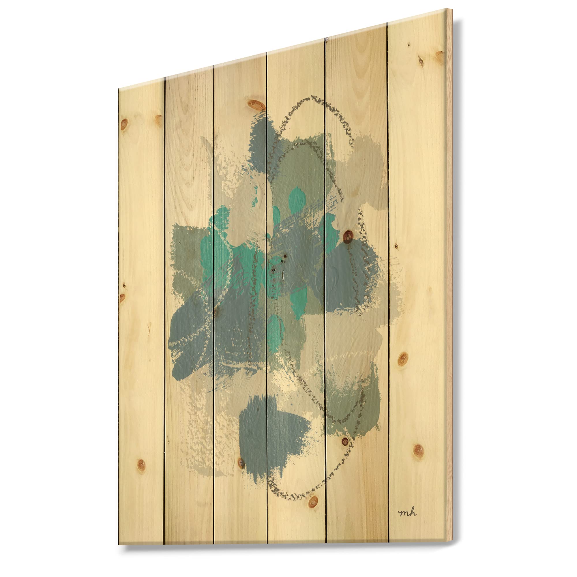 DesignQ Hopeful III Modern Wood Wall Art - Blue Abstract Pine Wood Wall Decor, Large Contemporary Wood Panels for Living Room, Bedroom & Office Decor