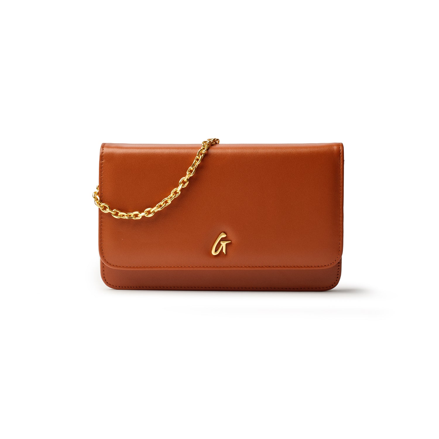 Luxury Standard Gold WOC Brown Crossbody Bag for Women - Elegant Evening Clutch & Everyday Purse for Parties, Work, and Travel