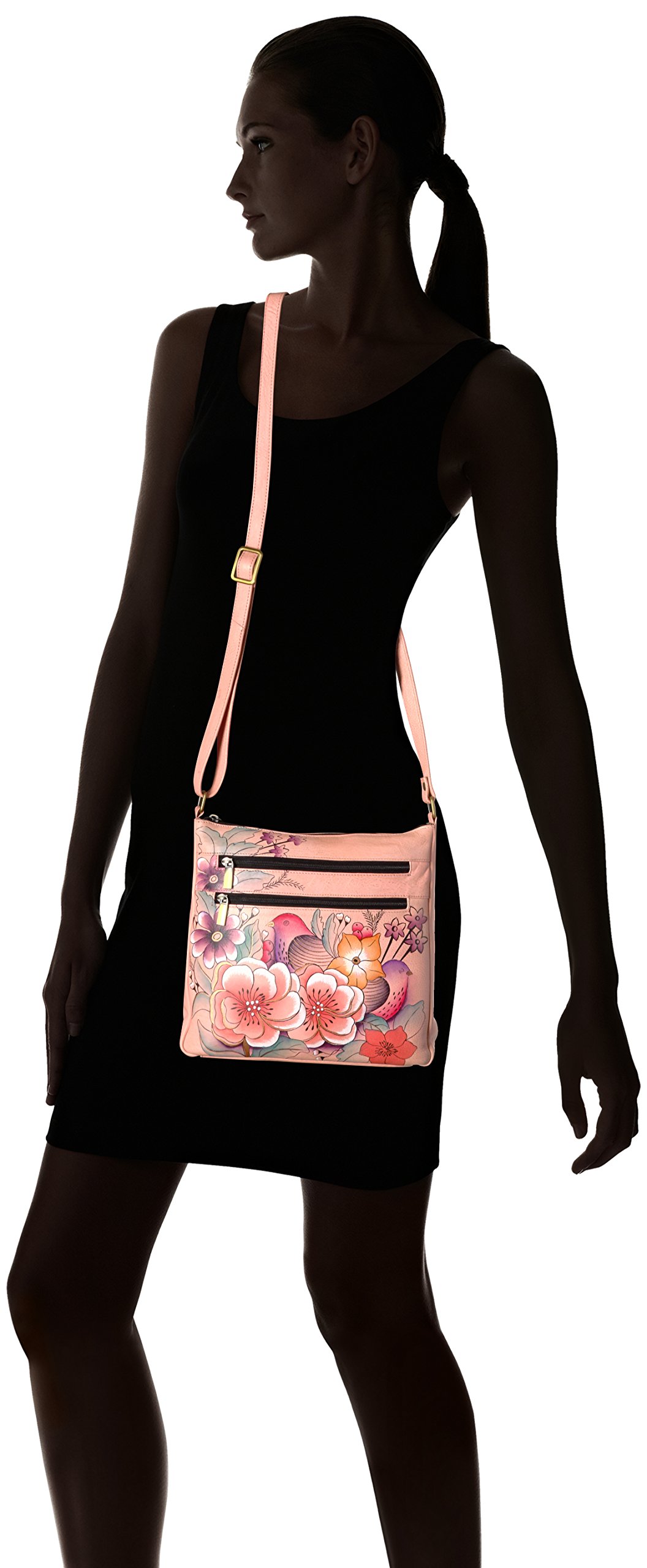 Anna by Anuschka Medium Triple Pocket Crossbody Bag - Stylish & Functional Handbag for Women - Perfect for Travel, Shopping & Everyday Use
