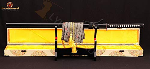 Lyuesword Japanese Full Tang Ninja Sword - Battle Ready 1095 High Carbon Steel Katana with Razor Sharp Blade | Authentic Ninja Weapon for Martial Arts Training, Cosplay & Collectors
