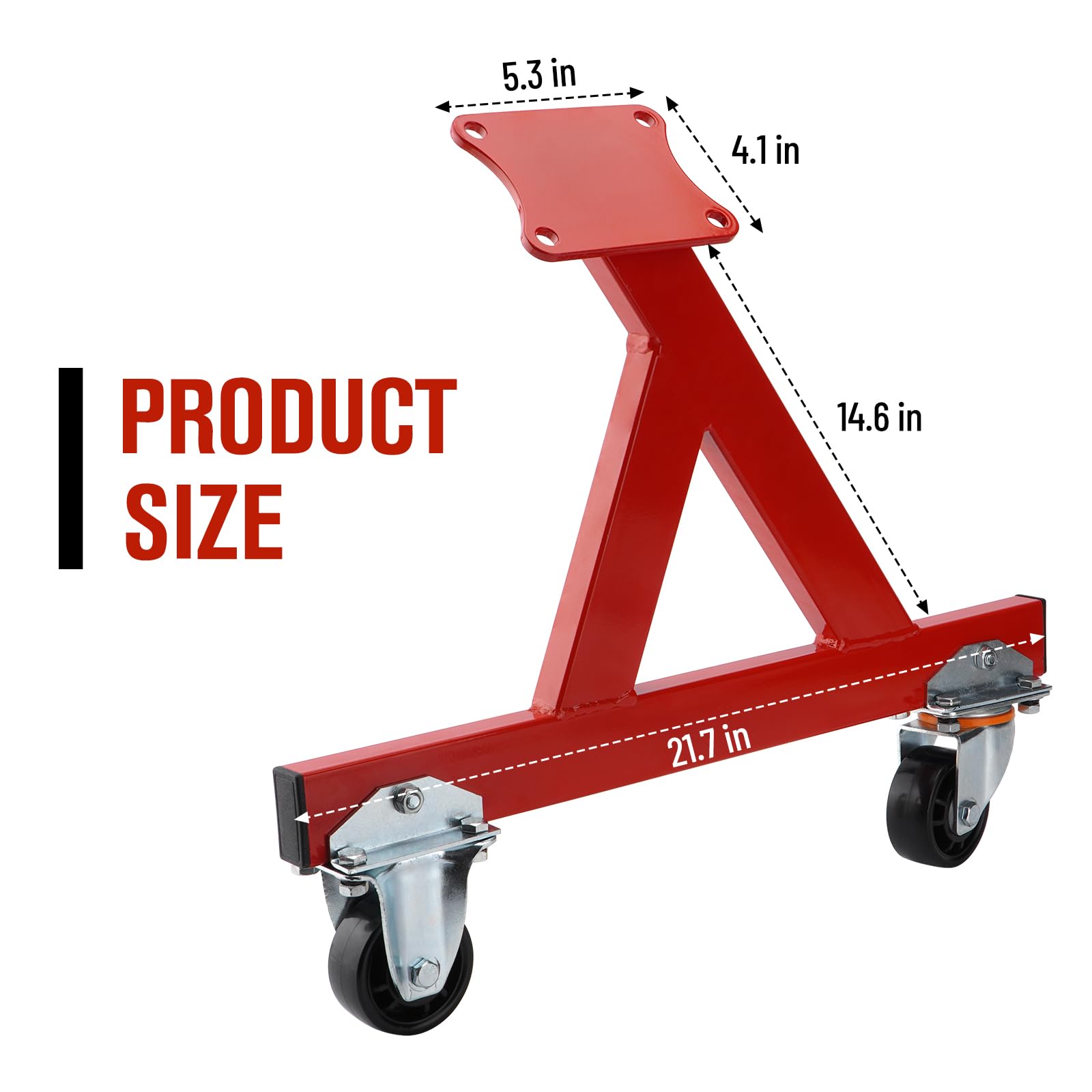Chevy V8 LSX Rolling Engine Storage Stand with Heavy Duty Casters - Portable Engine Stand for Automotive Workshop, Garage & DIY Projects