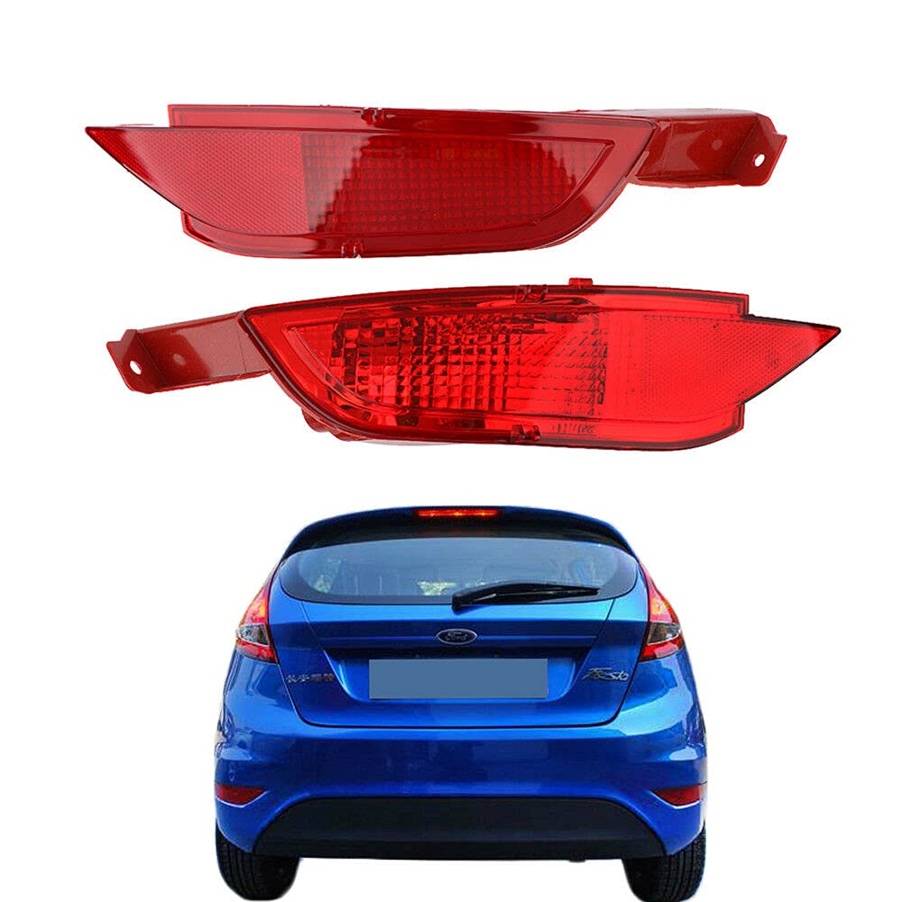 Ford Fiesta Mk7 VII (2009-2014) Left & Right Rear Bumper Reflector Lights - Fog Lamp Replacement Parts for Improved Night Visibility & Safety Driving