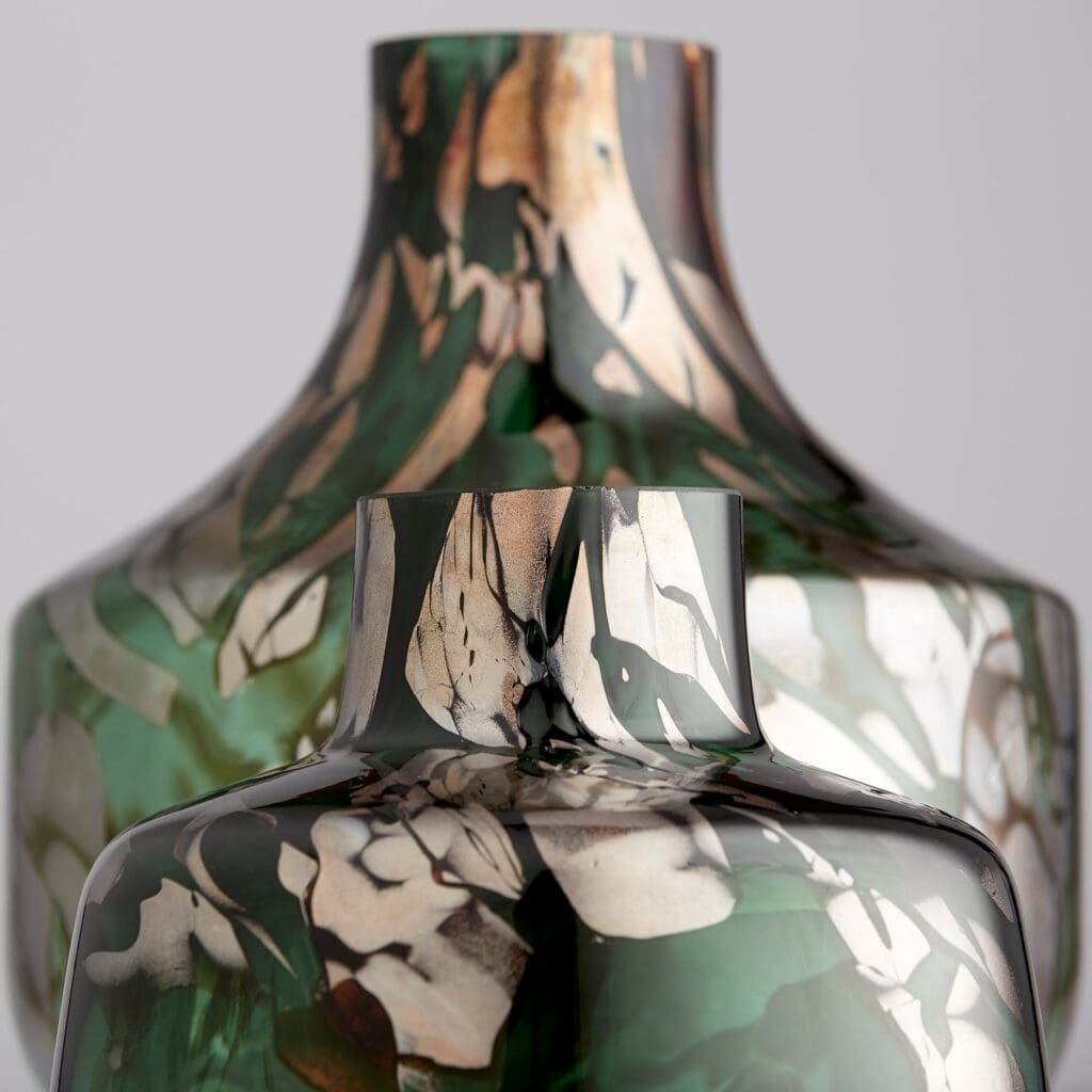 Cyan Design 10492 Maisha Vase - Elegant Green and Gold Ceramic Vase for Home Decor, Medium Size - Perfect for Living Room, Dining Table, or Wedding Centerpiece