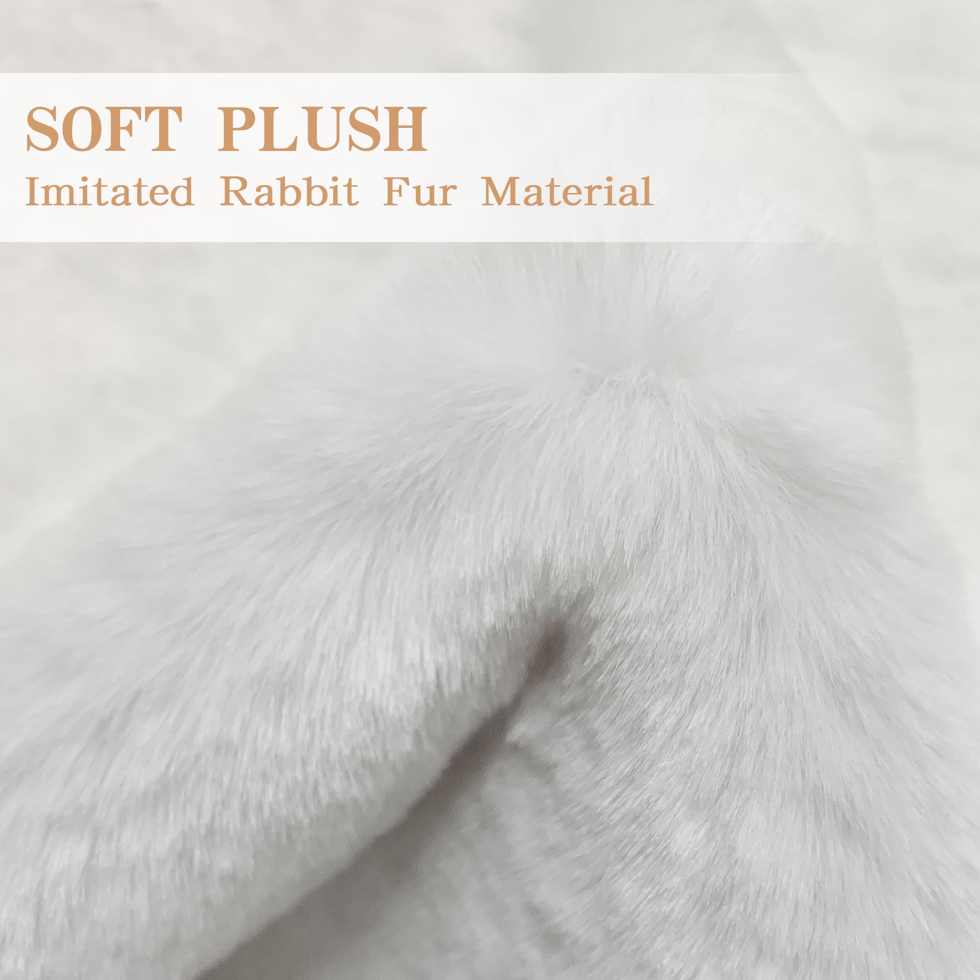 3x3.9ft White Small Bear Shaggy Rug - Ultra Soft Fluffy Faux Sheepskin Fur Area Rug for Nursery, Kids Room & Girls Bedroom Decor | Cozy Plush Carpet for Living Room, Home Aesthetic & Play Areas | Perfect for Floor Seating, Photo Backdrops & Cozy Spaces