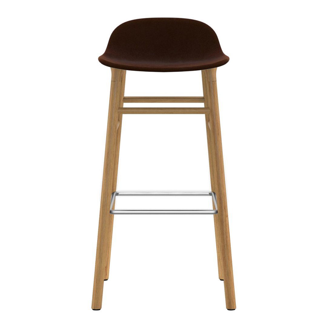 Modern Form Bar Stool with Wooden Legs & Upholstered Seat - Perfect for Kitchen Islands, Home Bars & Dining Counter Height Tables