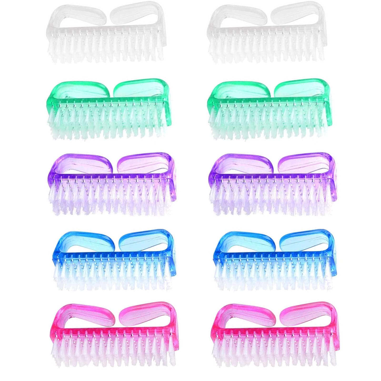 10 Pack Nail Brush Set - Durable Handle Grip Nail Cleaner for Hands & Feet, Pedicure & Manicure Scrub Brushes Kit for Men & Women - Perfect for Home Spa, Salon Care & Travel Hygiene