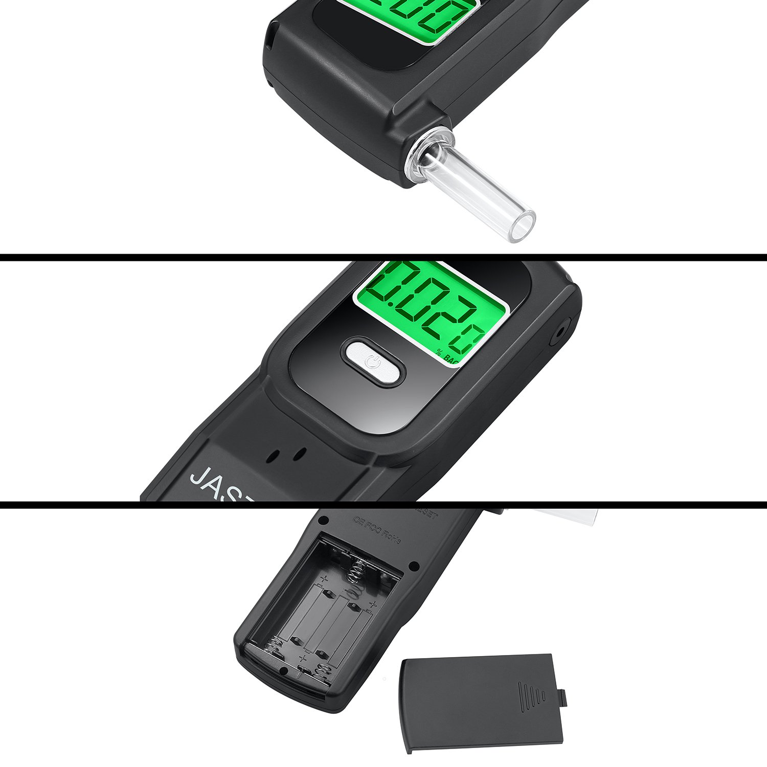 Professional Portable Breathalyzer Tester - Digital Alcohol Detector with Memory & Warning Function (10 Mouthpieces) | Accurate BAC Testing for Home, Car, Office & Personal Safety