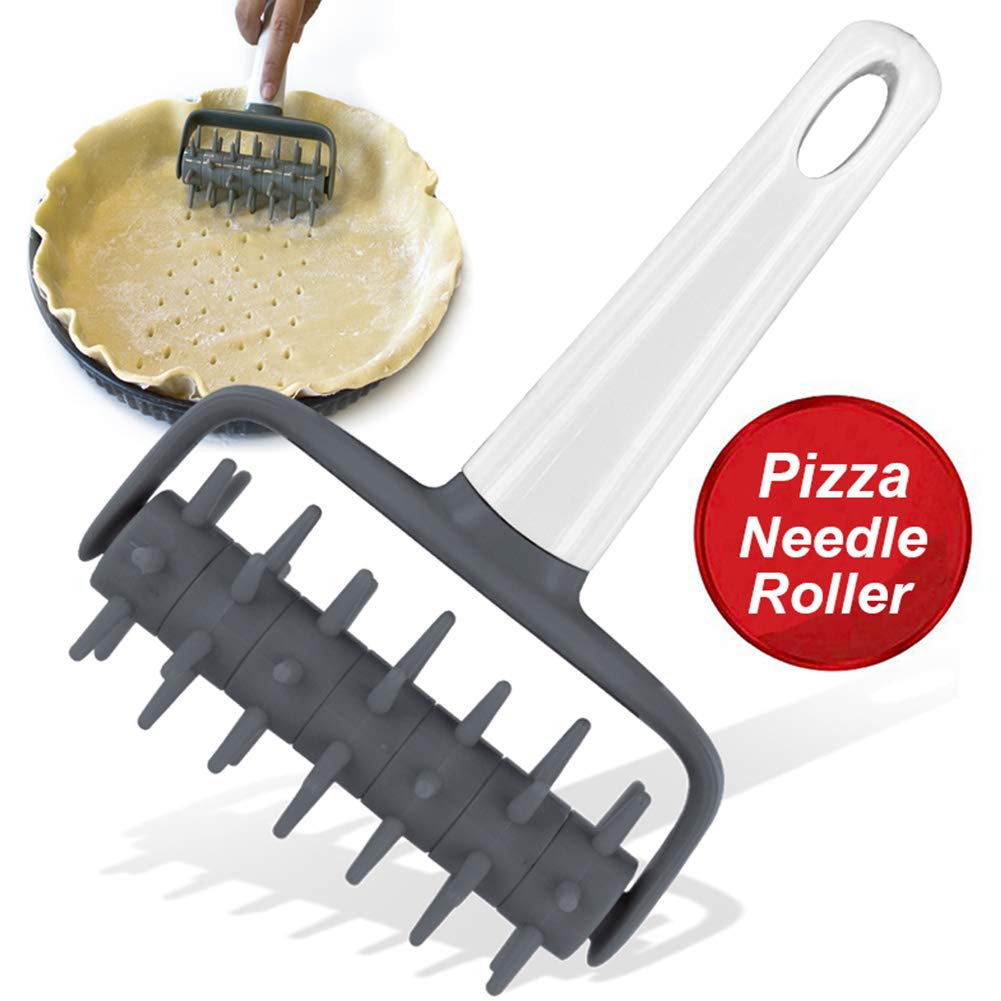 Premium Pizza Hole Puncher & Dough Needle Roller - Professional Baking Tool for Pizza, Cake, Pie, Bread & Pastry (Black) | Perfect for Home Bakers & Commercial Kitchens