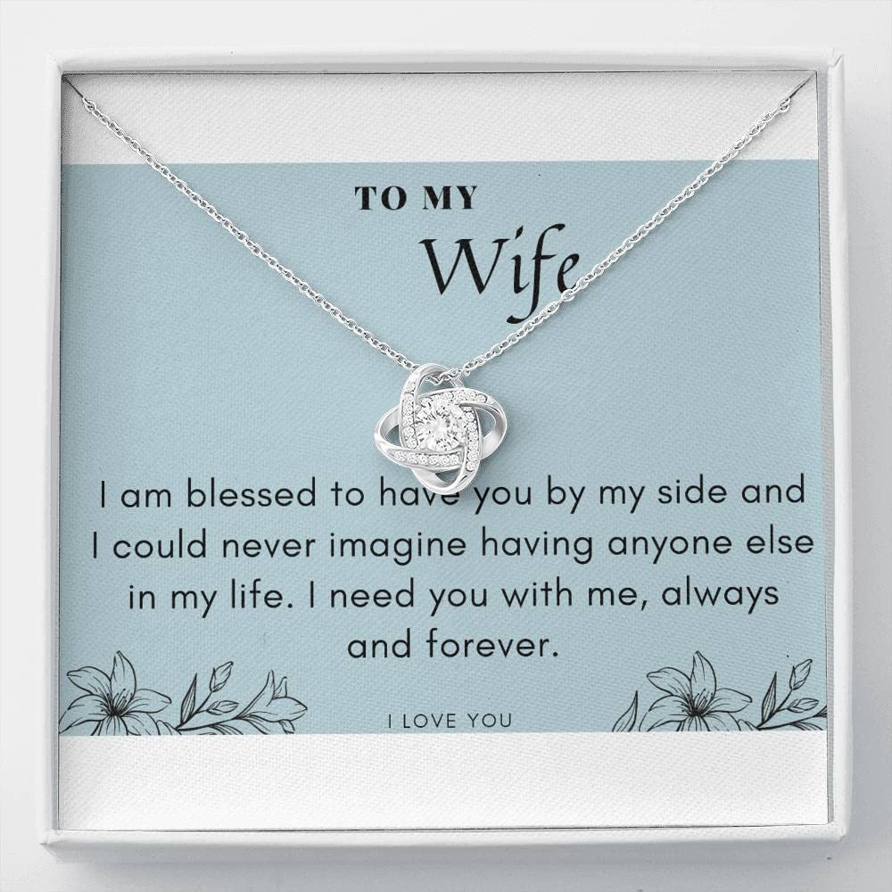 Custom Love Knot Necklace - 'I Am Blessed' Heart Pendant Gift for Anniversary | Romantic Jewelry Present