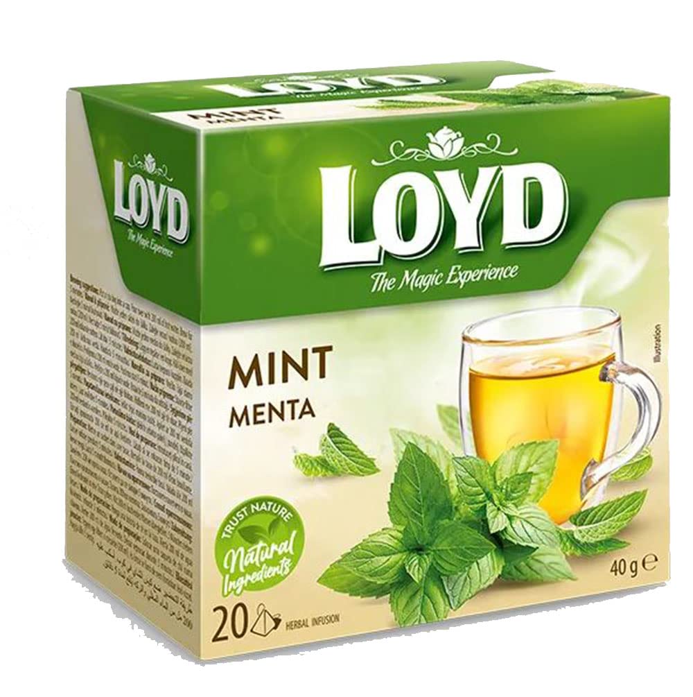 Organic Loyd Mint Tea Bags - 20 Count | Premium Herbal Tea for Relaxation & Digestion | Perfect for Afternoon Tea, Stress Relief & Healthy Lifestyle