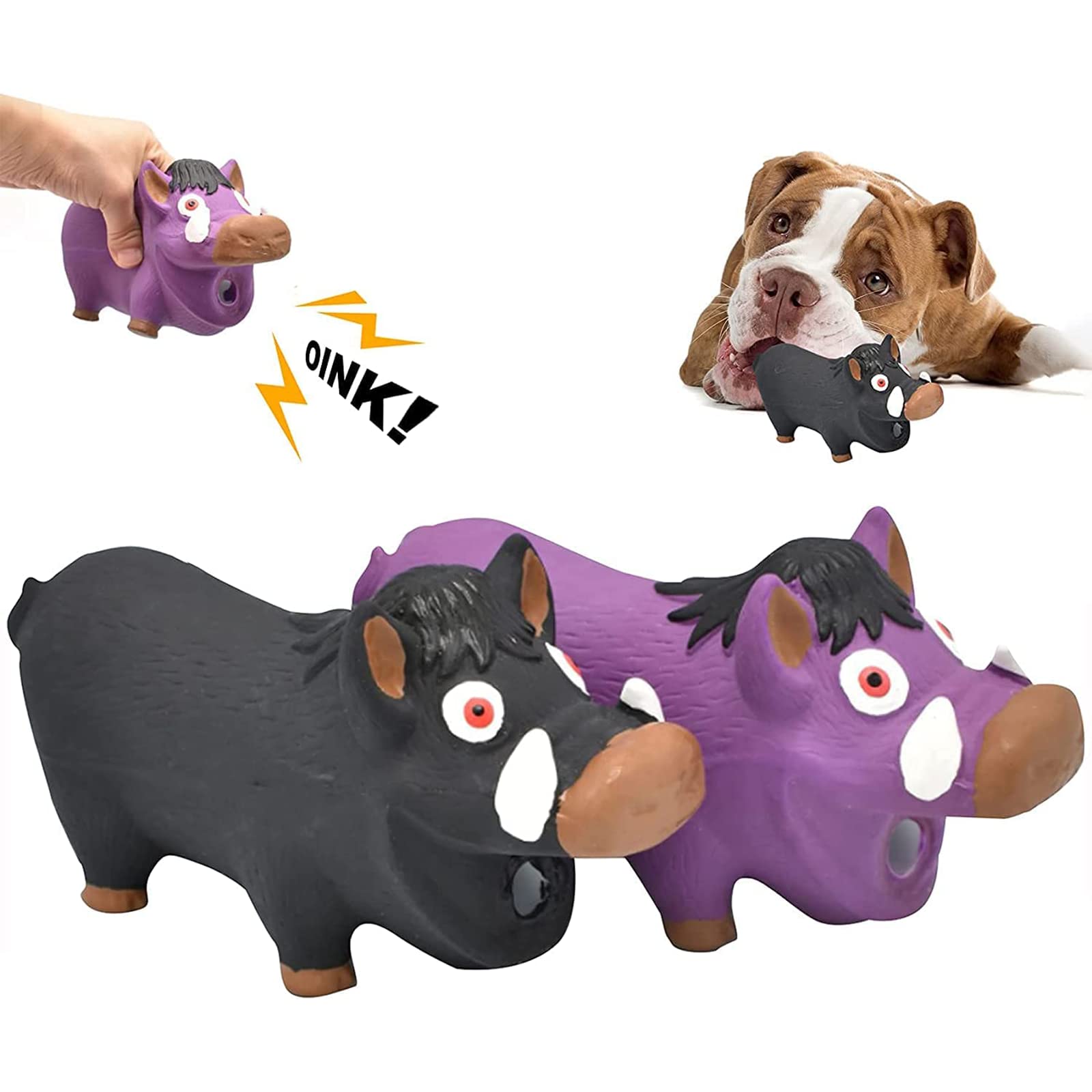 **Ieohen Durable Squeaky Dog Toys for Aggressive Chewers - Latex Pig Chew Toy with Oinking Sound for Small, Medium & Large Dogs - Perfect for Playtime, Training & Teething Relief**
